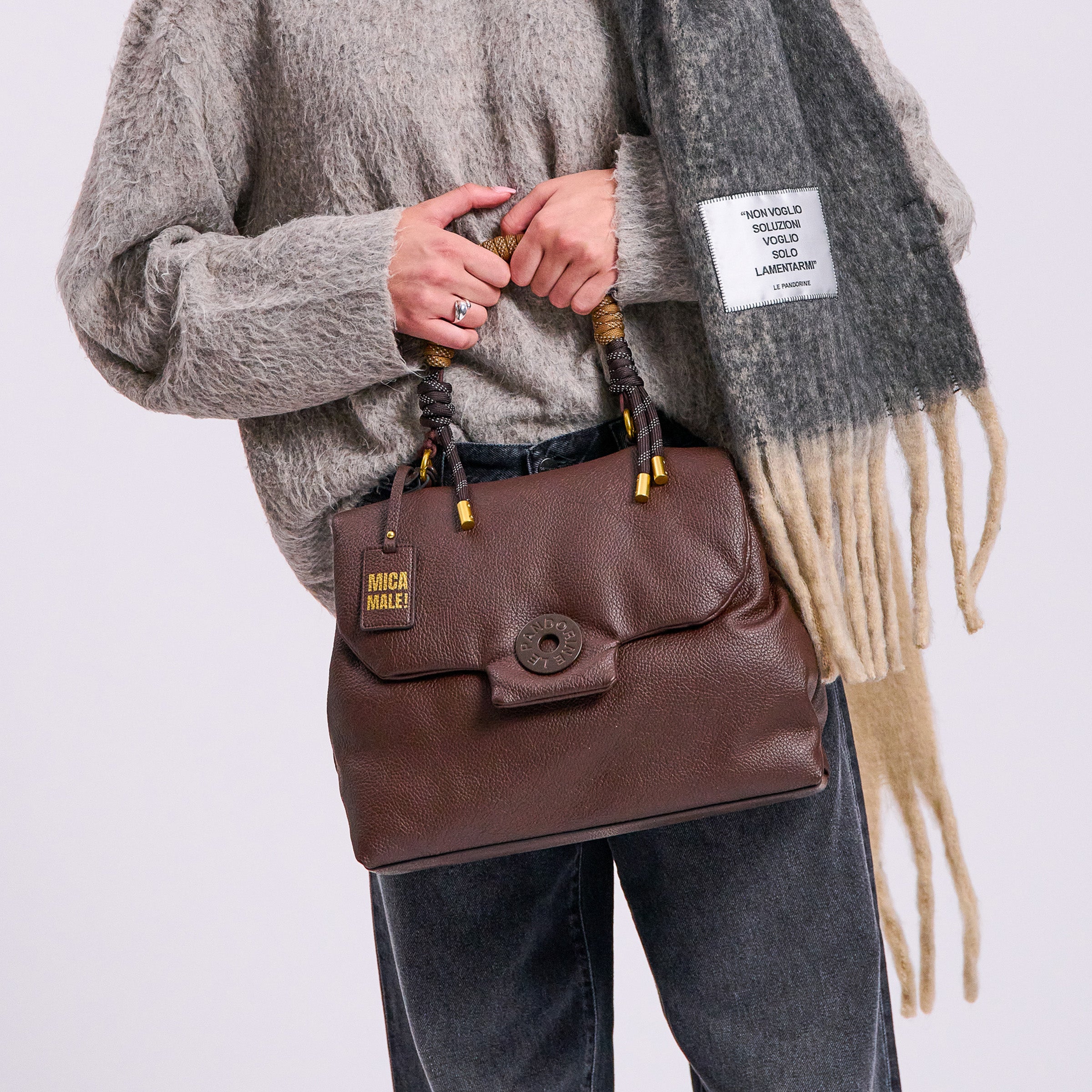 Borsa a spalla media Alex Bag colore testa di moro - Collezione Fall Winter | Le Pandorine