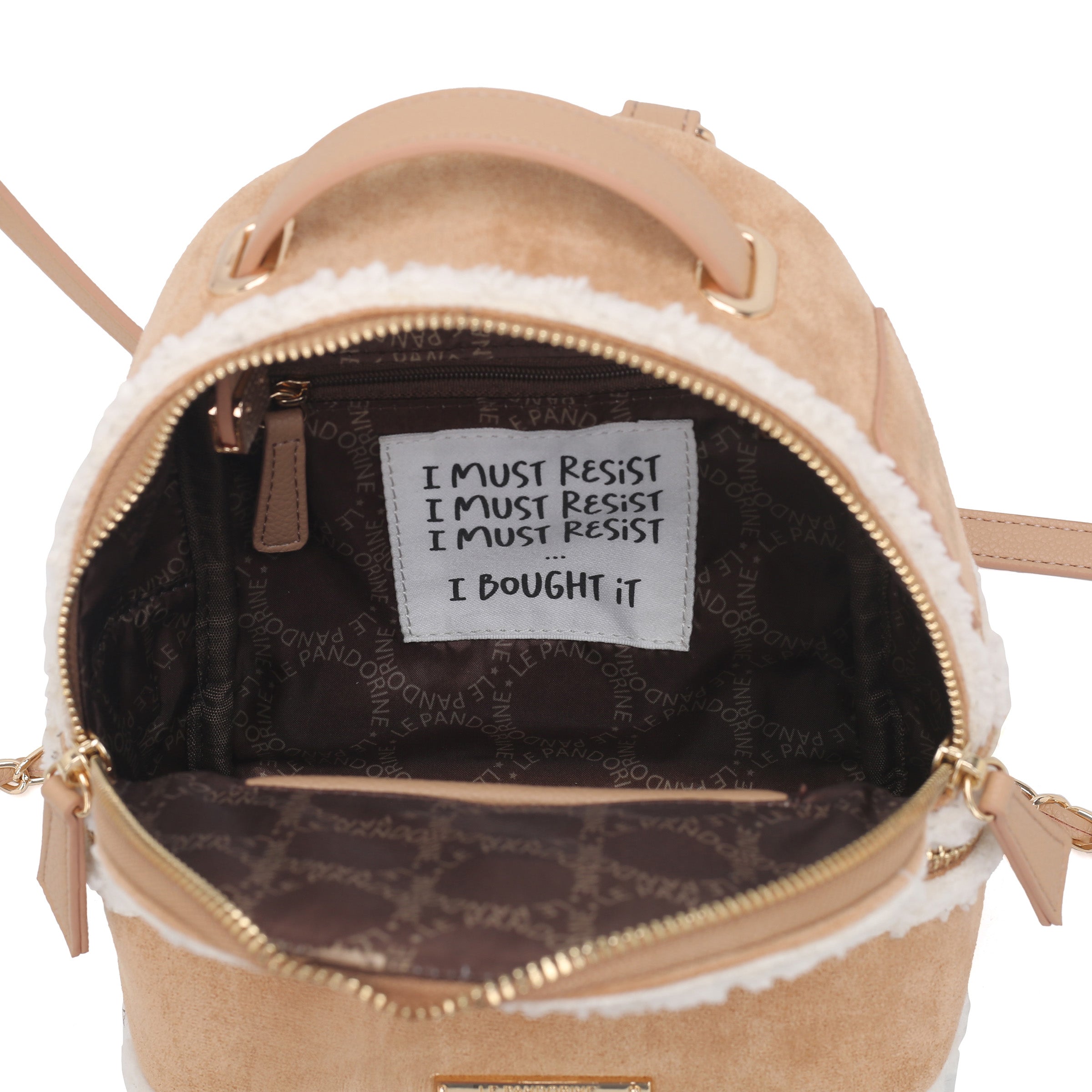 Zaino piccolo Eyes colore biscotto - Collezione Fall Winter | Le Pandorine