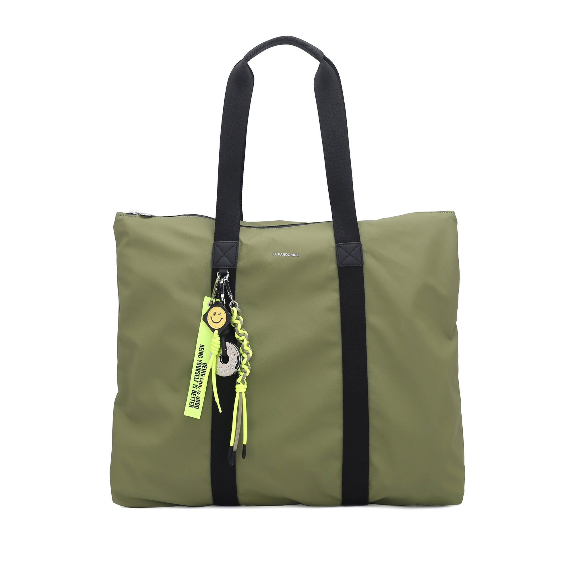 PF2525B80.C42 - Shopping bag grande Ginevra colore verde oliva - VERDE | Le Pandorine