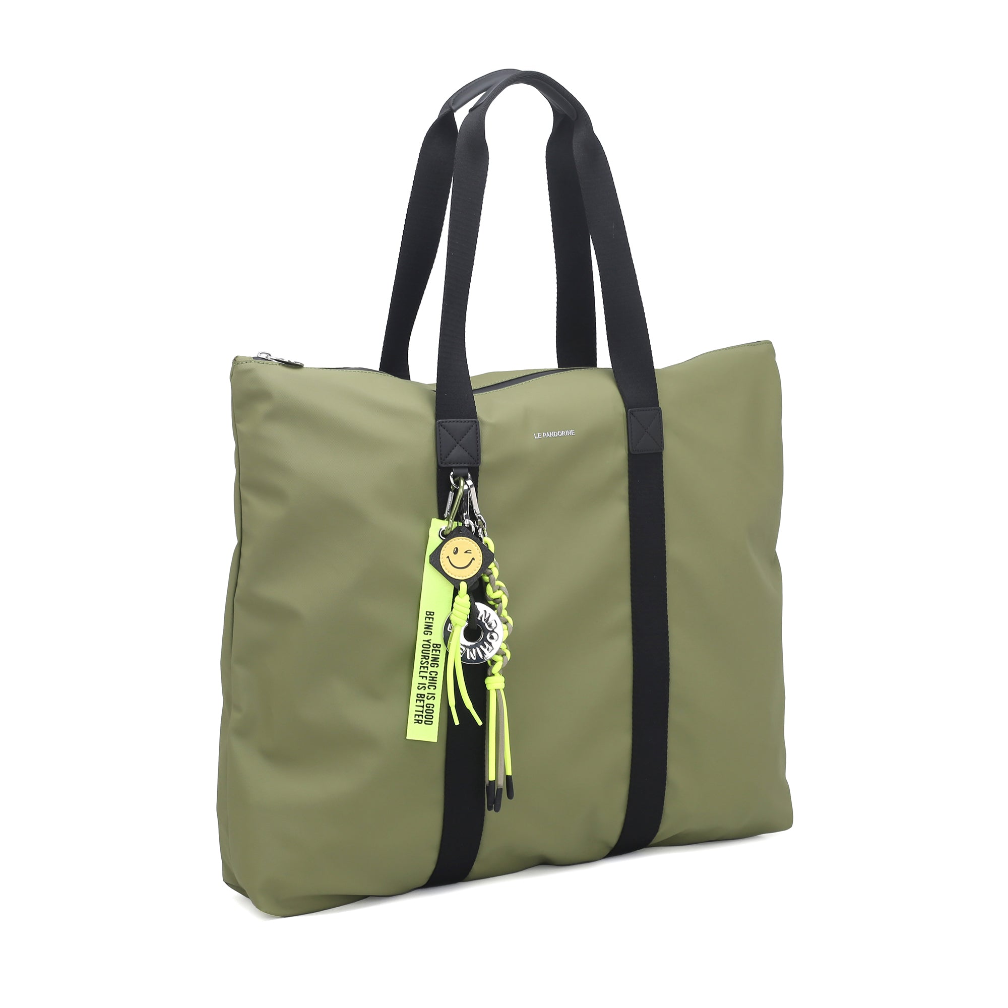 PF2525B80.C42 - Shopping bag grande Ginevra colore verde oliva - VERDE | Le Pandorine