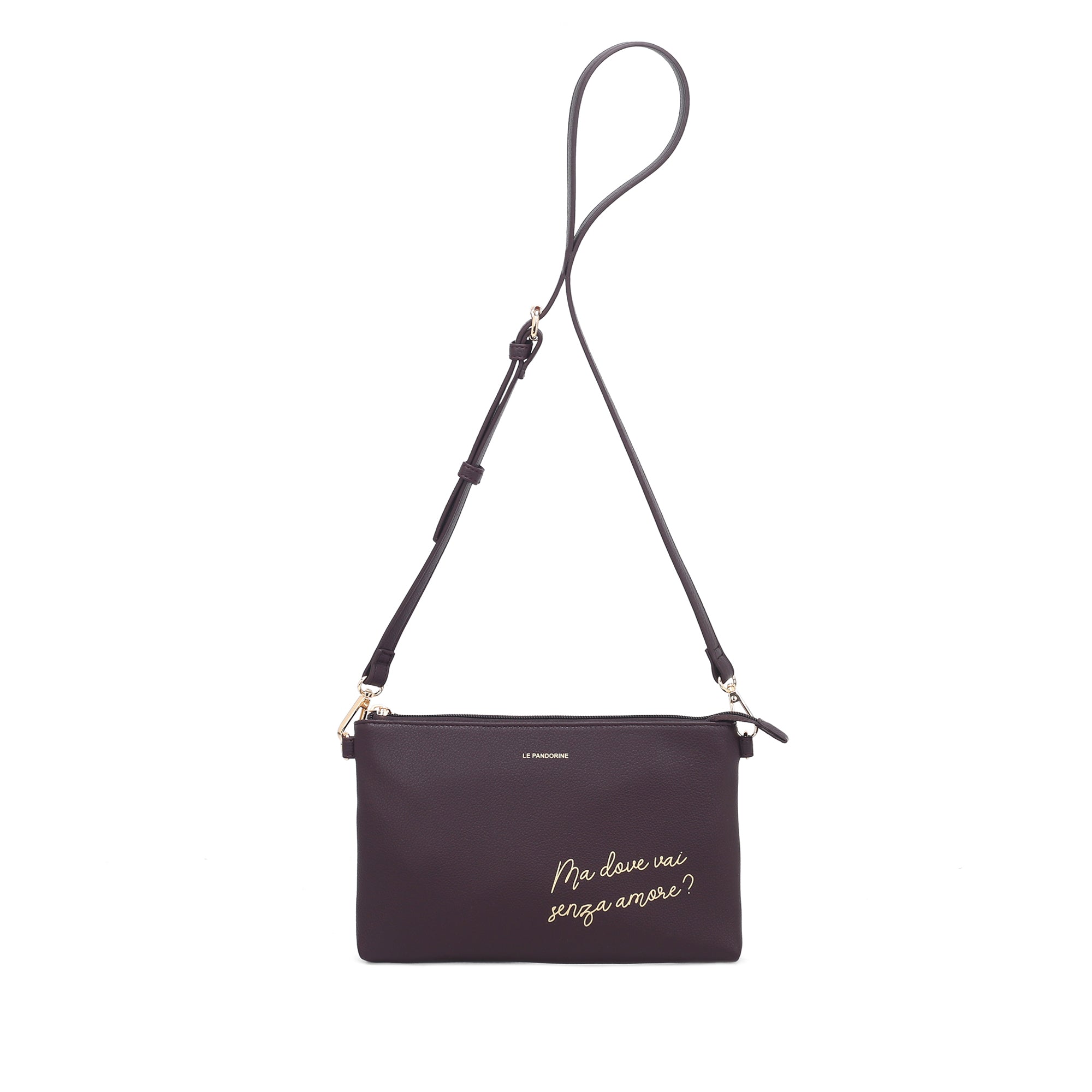 Pochette piatta Amore colore testa di moro - Collezione Fall Winter | Le Pandorine