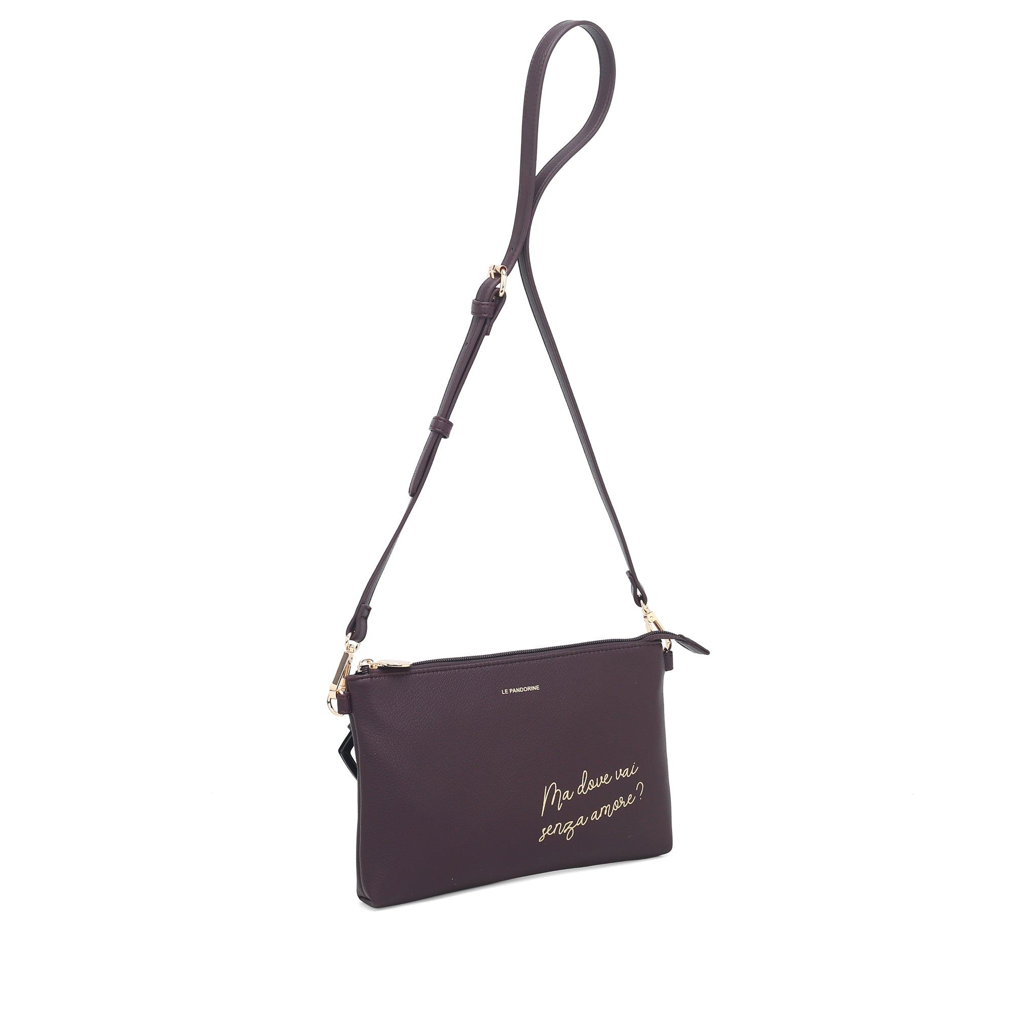Pochette piatta Amore colore testa di moro - Collezione Fall Winter | Le Pandorine