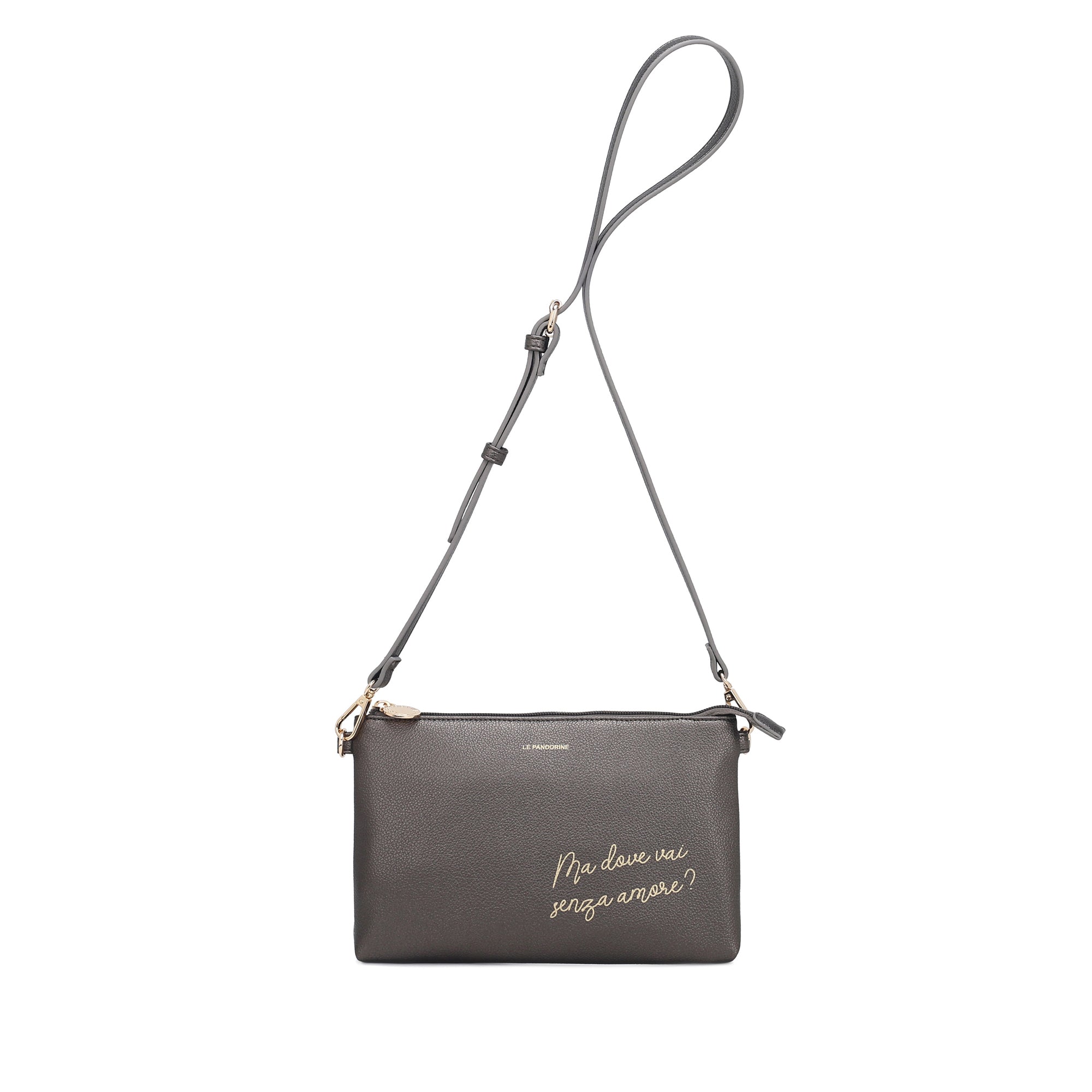 Pochette piatta Amore colore canna di fucile - Collezione Fall Winter | Le Pandorine