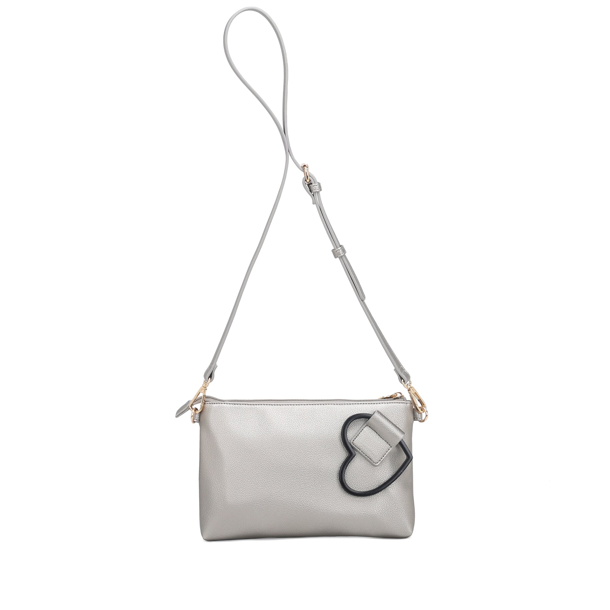 Pochette piatta Amore colore argento - Collezione Fall Winter | Le Pandorine