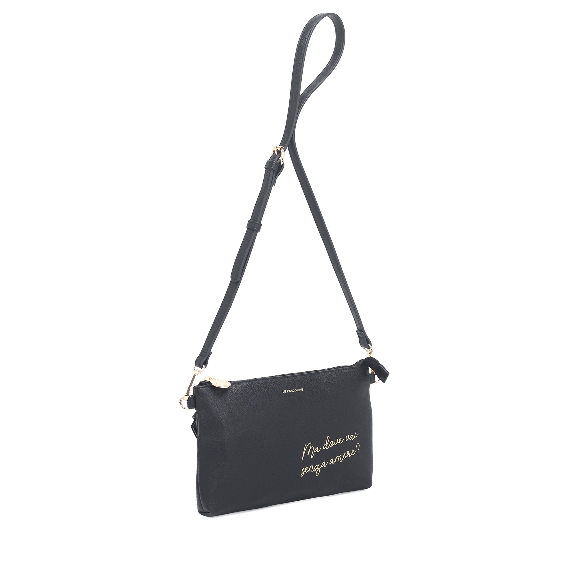 Pochette piatta Amore colore nero - Collezione Fall Winter | Le Pandorine