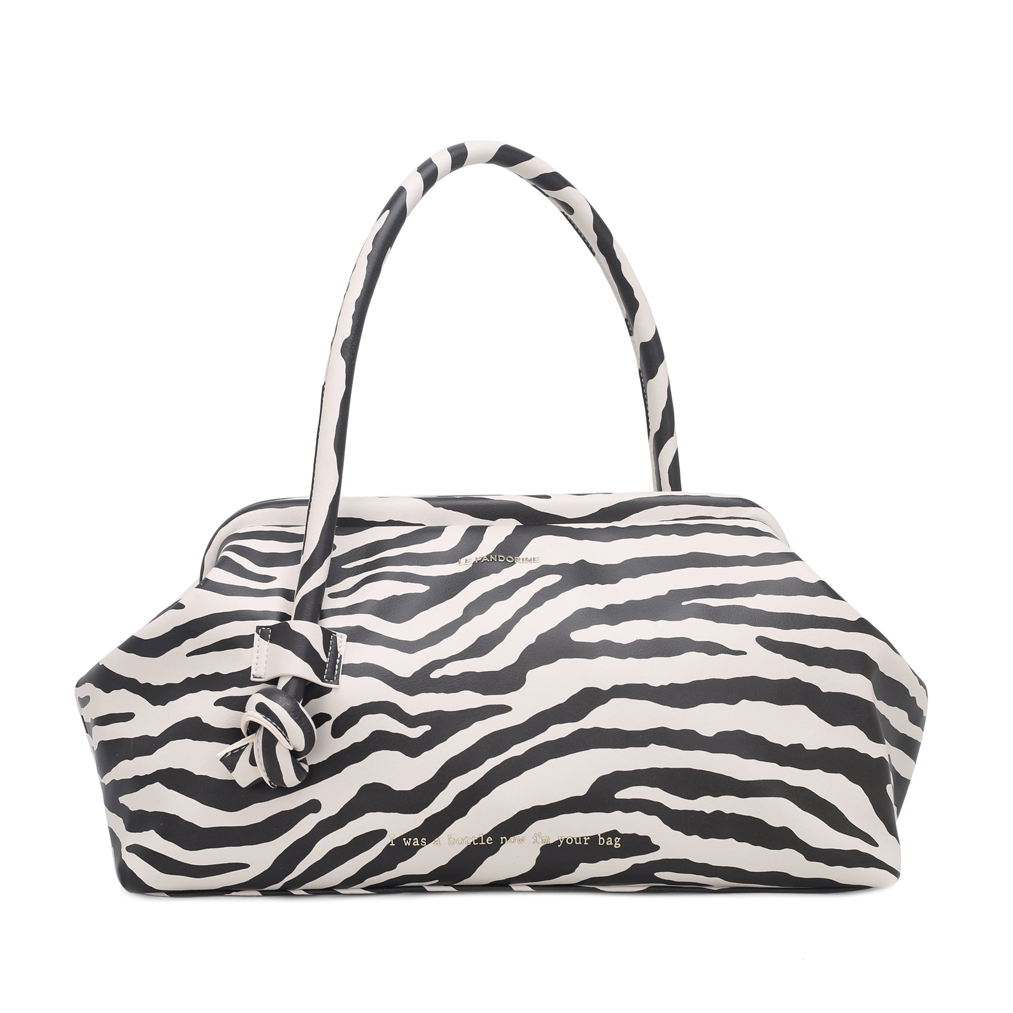 Borsa a mano grande Bottle Maxi colore zebra beige/nero - Borse a Spalla Donna | Le Pandorine