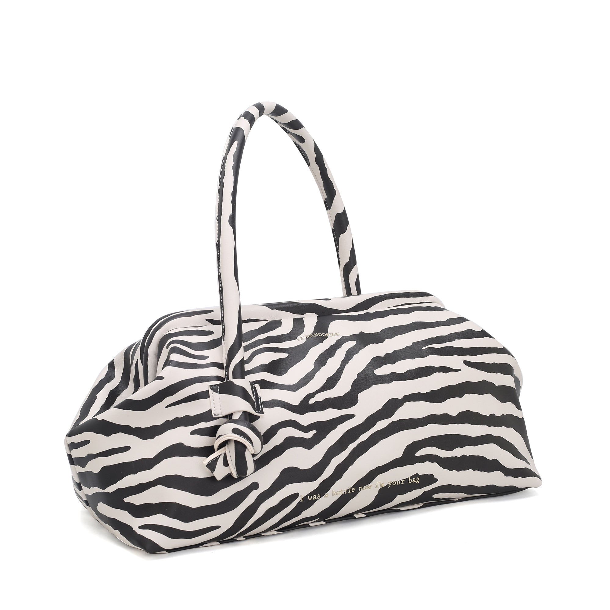 Borsa a mano grande Bottle Maxi colore zebra beige/nero - Borse a Spalla Donna | Le Pandorine