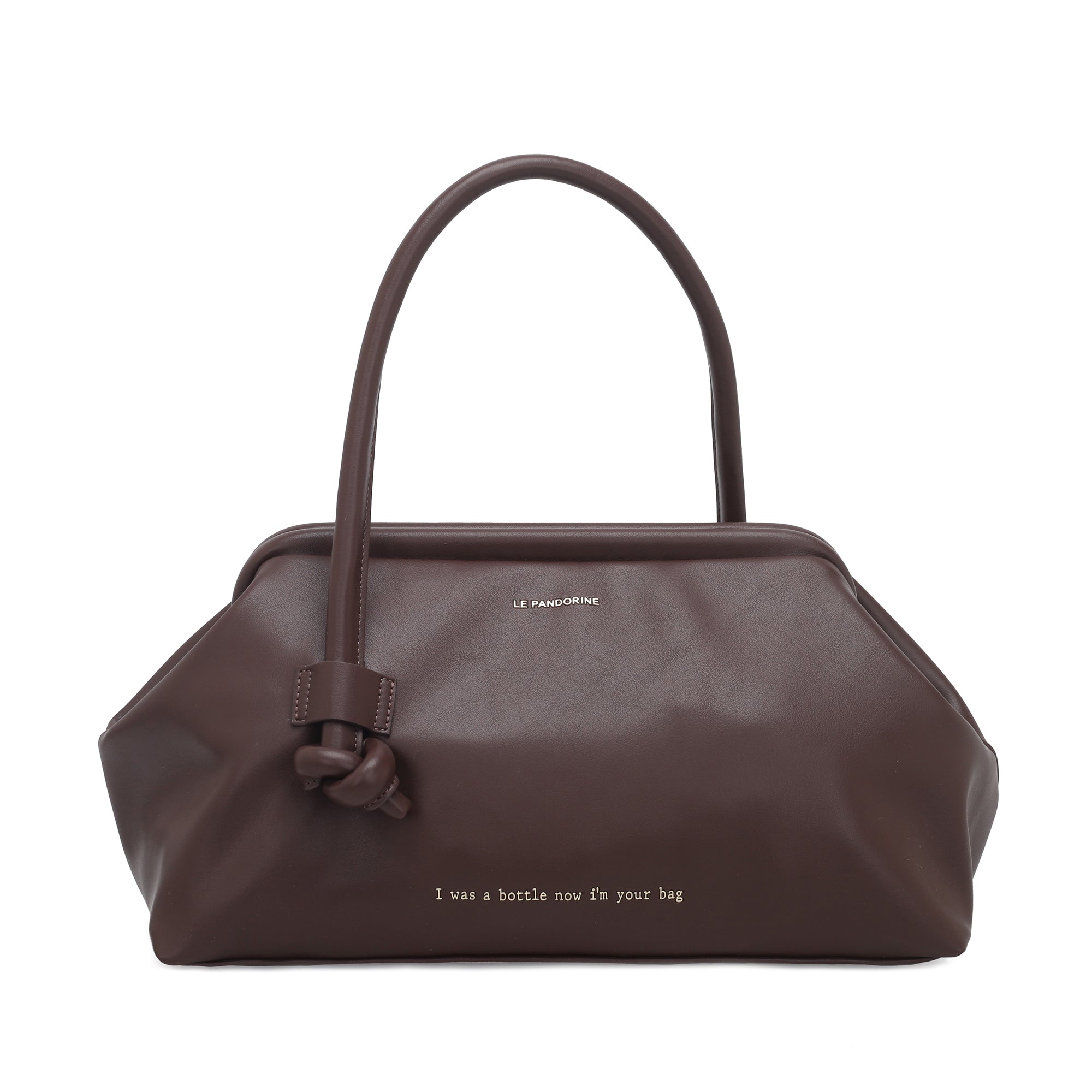Borsa a mano grande Bottle Maxi colore testa di moro - Borse a Spalla Donna | Le Pandorine