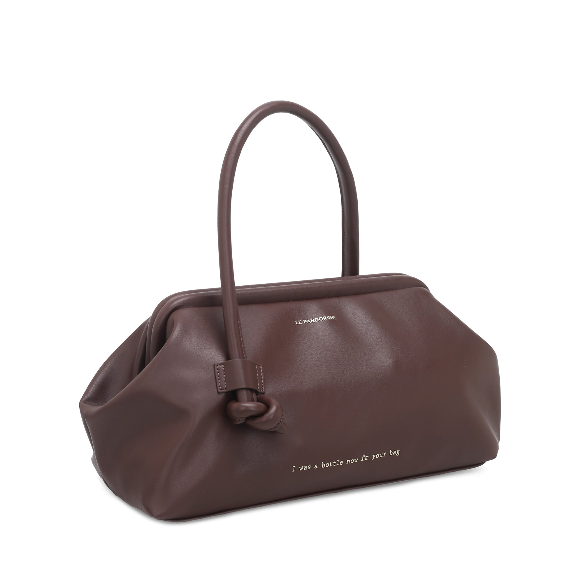 Borsa a mano grande Bottle Maxi colore testa di moro - Borse a Spalla Donna | Le Pandorine