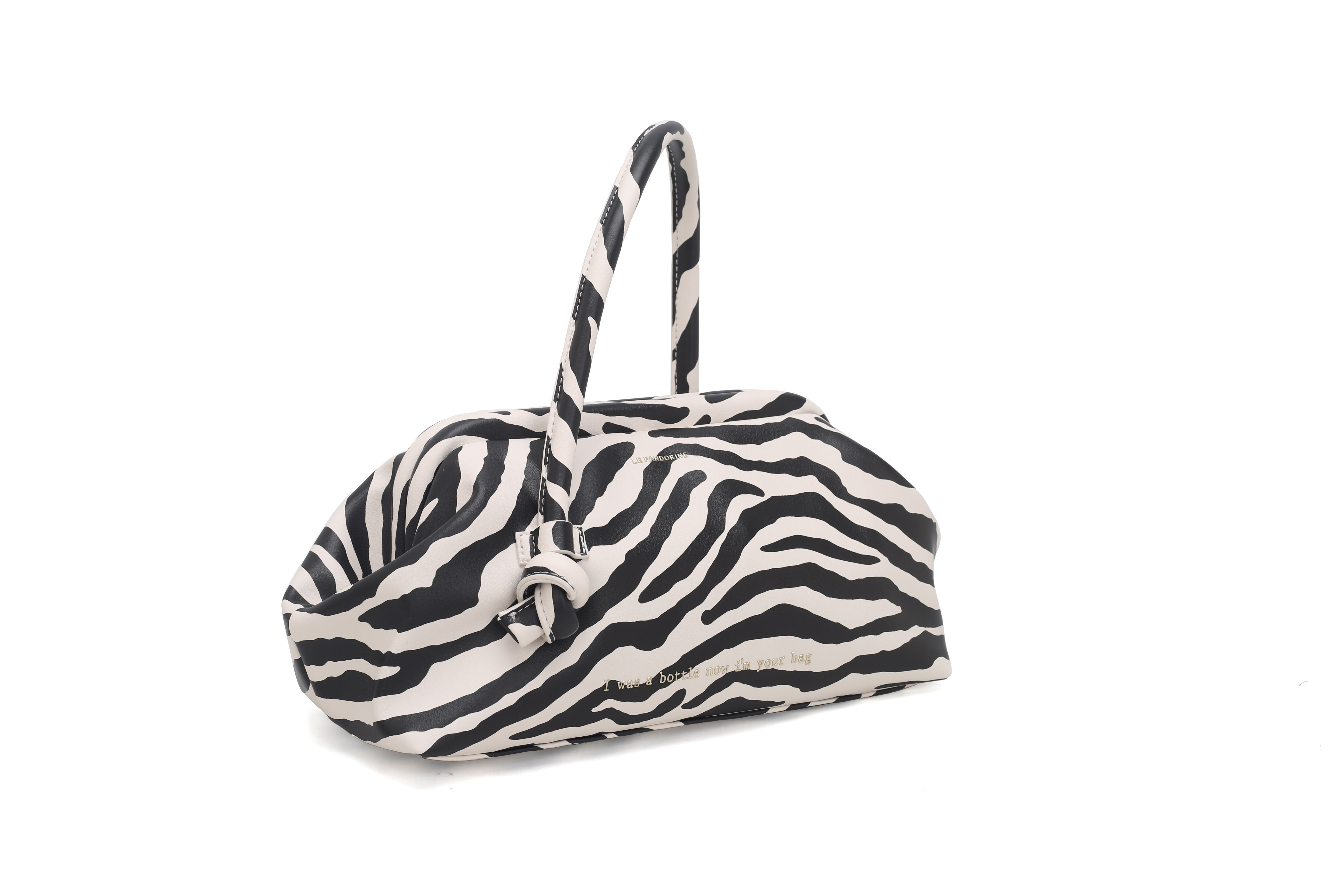 PF253B541.90B - Borsa a mano media Bottle colore zebra beige/nero - NERO | Le Pandorine