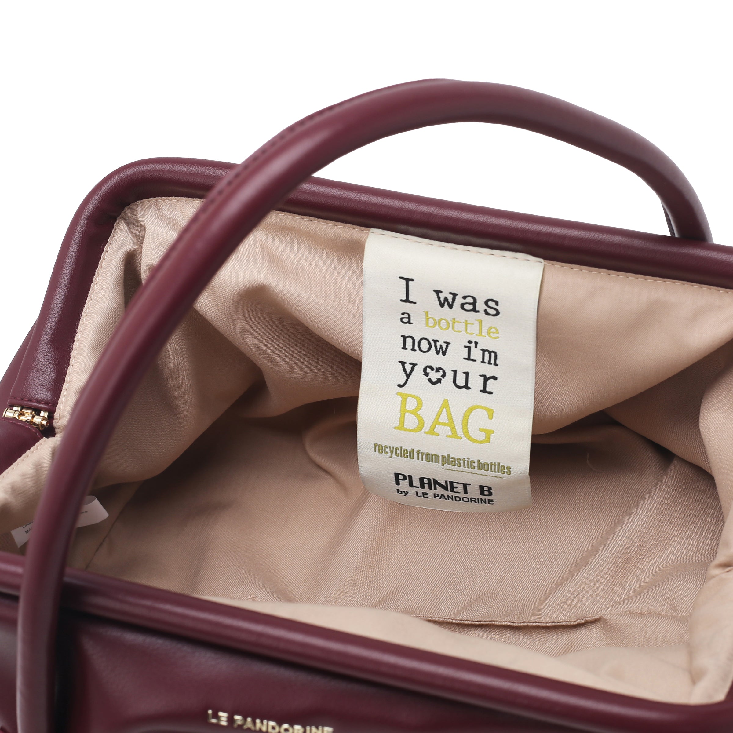 Borsa a mano piccola Bottle colore prugna - Planet B | Le Pandorine