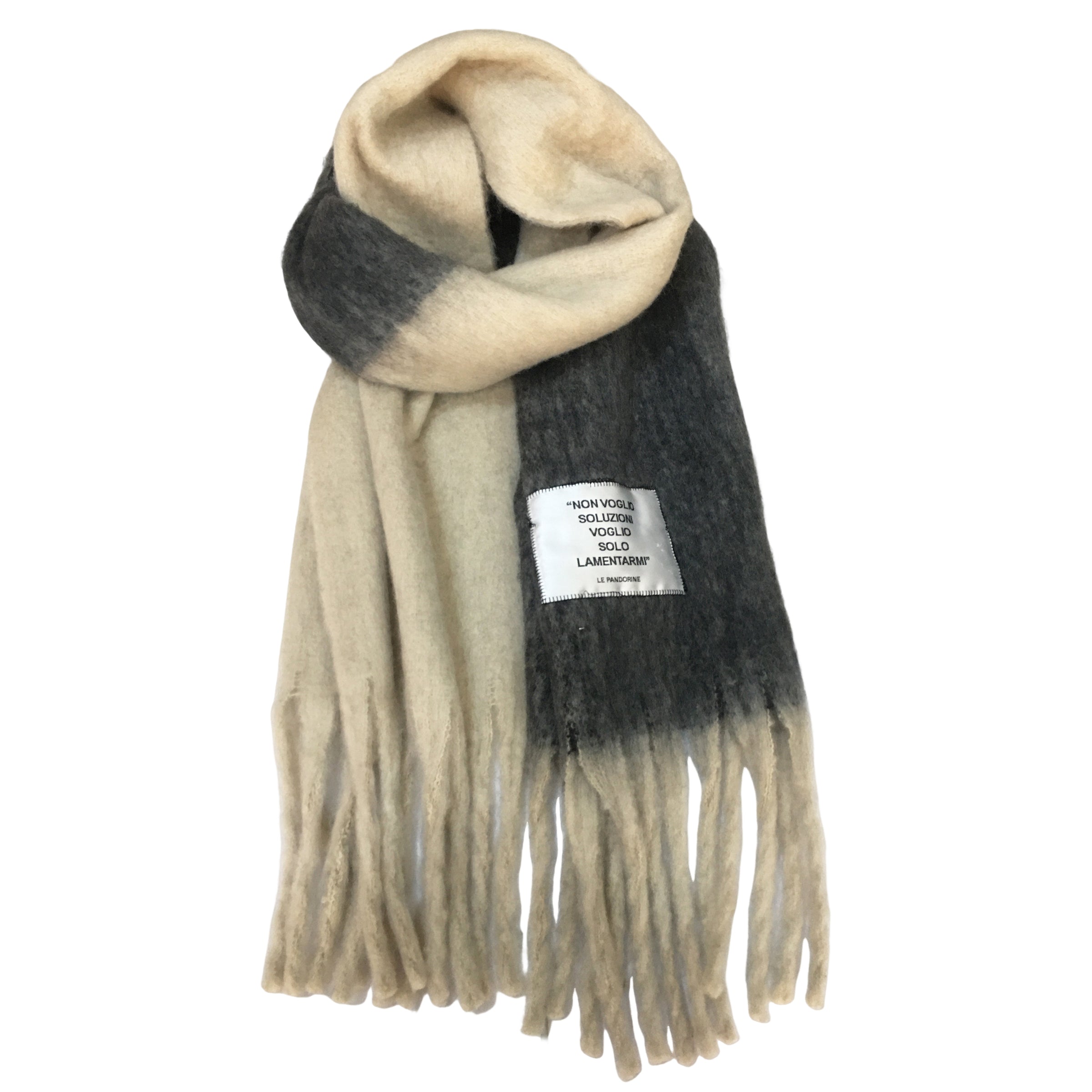 Beige/nero elsa 40x200 scarf - Collezione Fall Winter | Le Pandorine