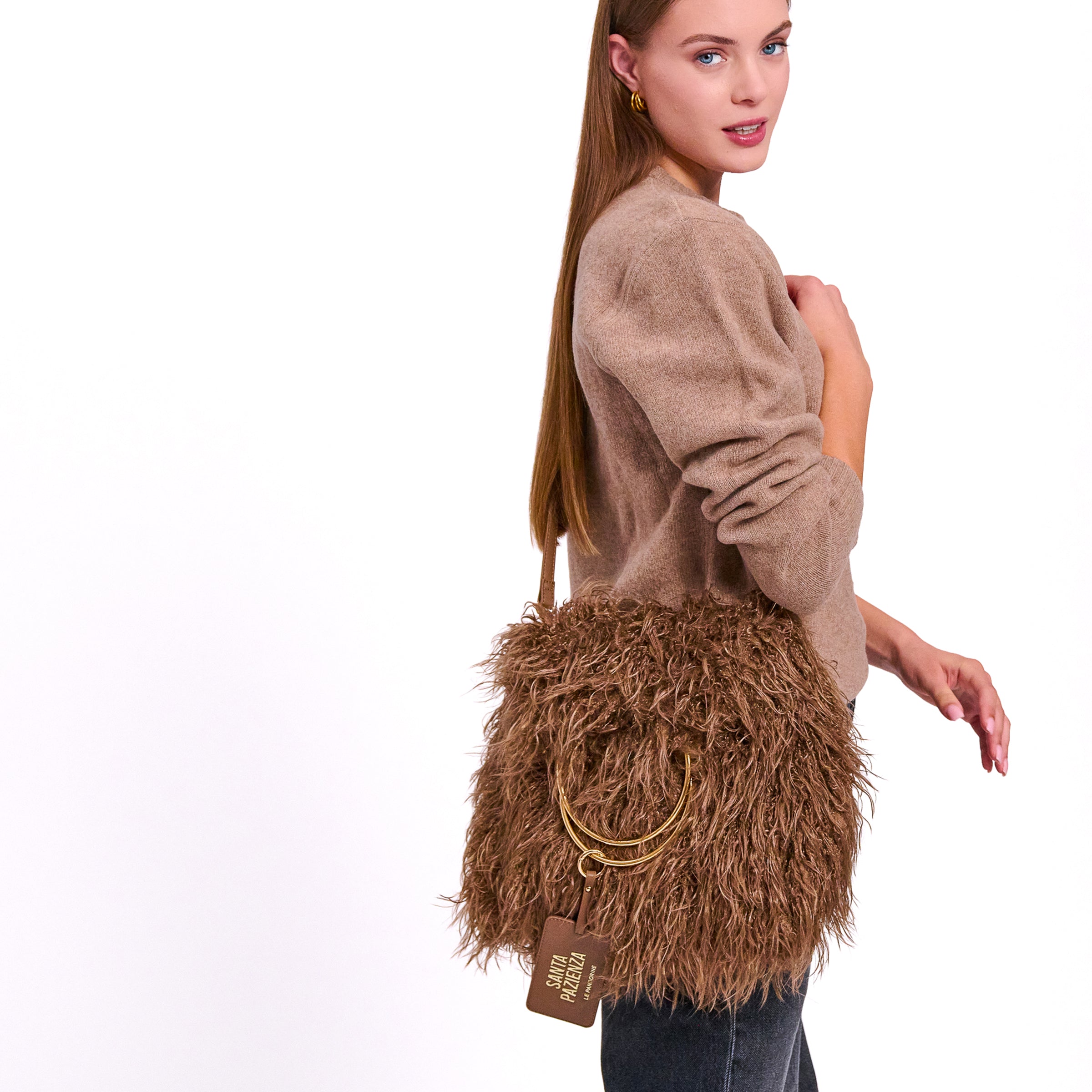Borsa grande a tracolla Rachel colore legno - Collezione Fall Winter | Le Pandorine