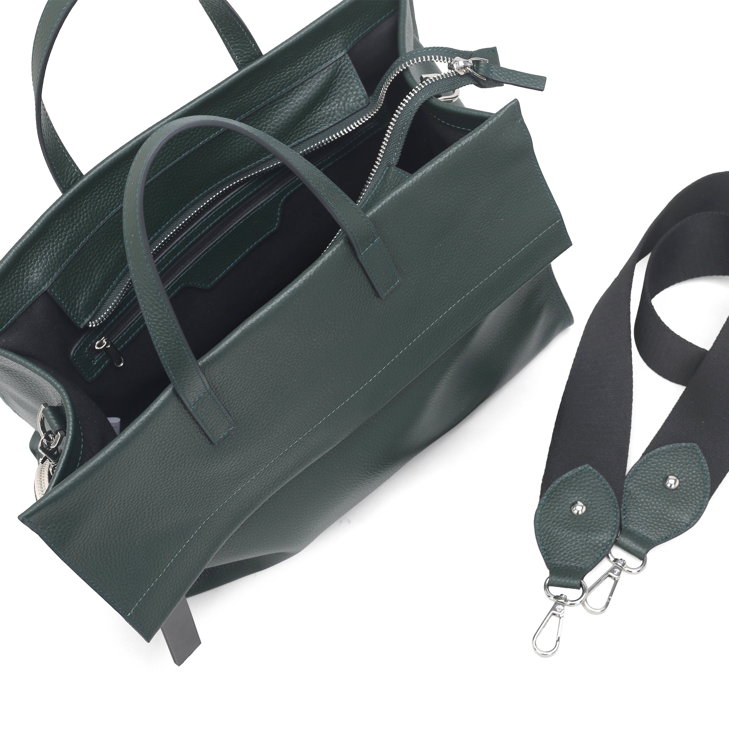 Borsa a mano grande Handbag colore ottanio - Metro Bag: Borse in Pelle | Le Pandorine