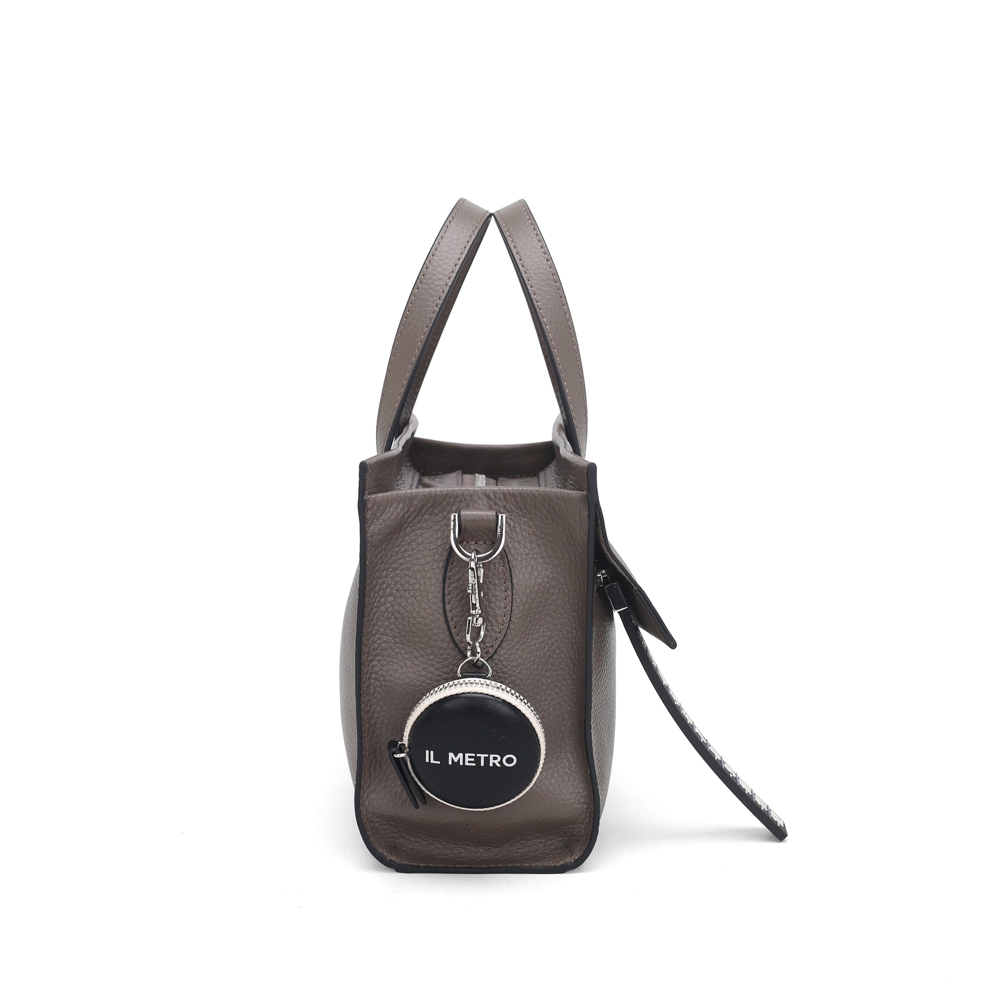 Dove-grey metro bag small shoulder bag - Metro Bag: Leather Bags | Le Pandorine