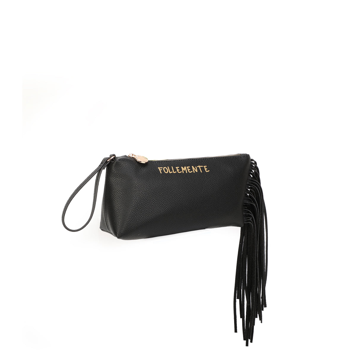 PF2611B16.C99 - Pochette Dallas con frange e polsiera colore nero - NERO | Le Pandorine