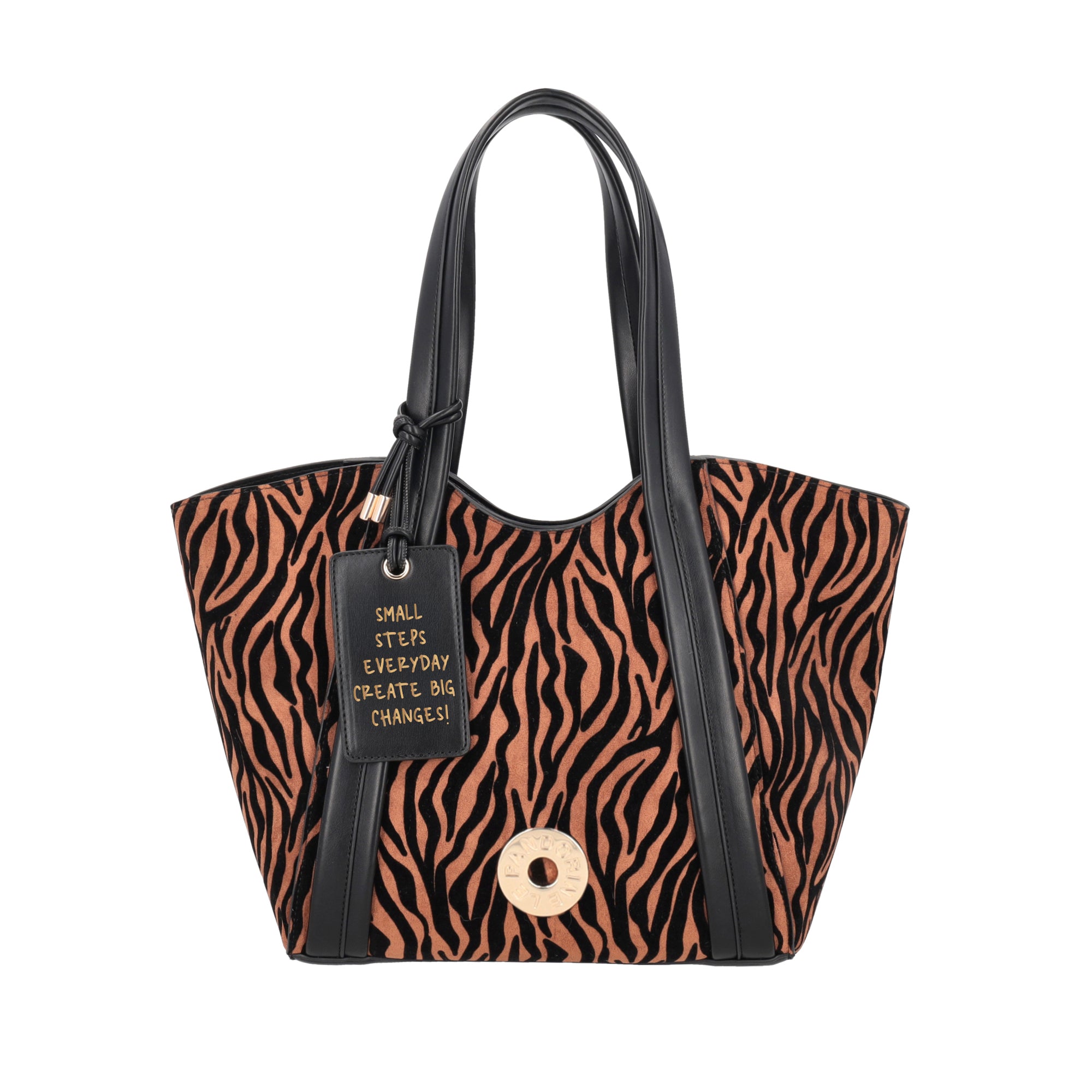 Shopping bag Vicky con stampa animalier colore cuoio - Collezione Fall Winter | Le Pandorine