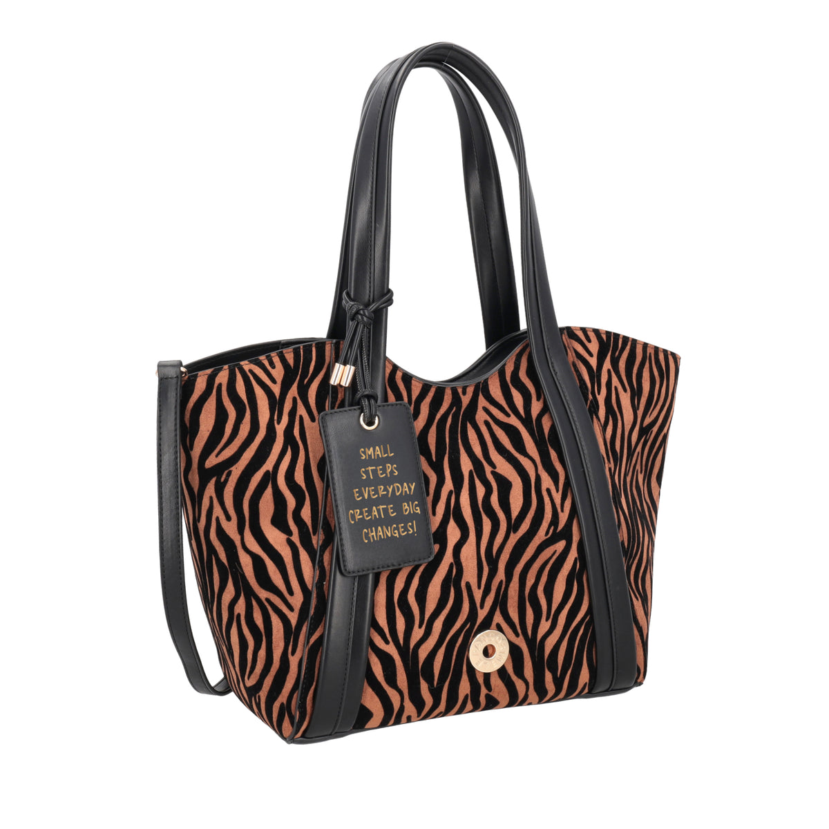 Shopping bag Vicky con stampa animalier colore cuoio - Collezione Fall Winter | Le Pandorine