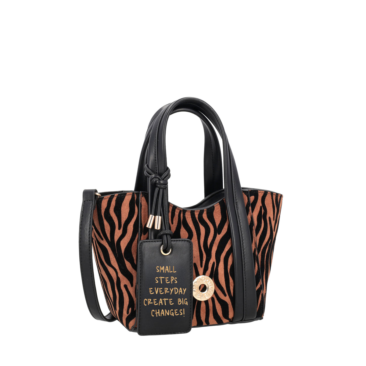Mini bag a mano Vicky con stampa animalier colore cuoio - Collezione Fall Winter | Le Pandorine