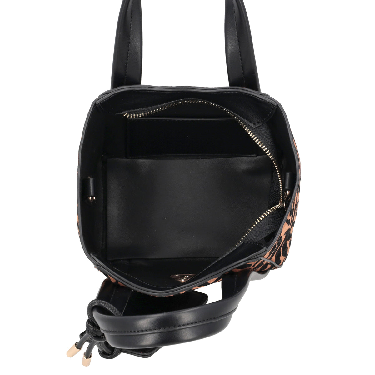 Mini bag a mano Vicky con stampa animalier colore cuoio - Collezione Fall Winter | Le Pandorine