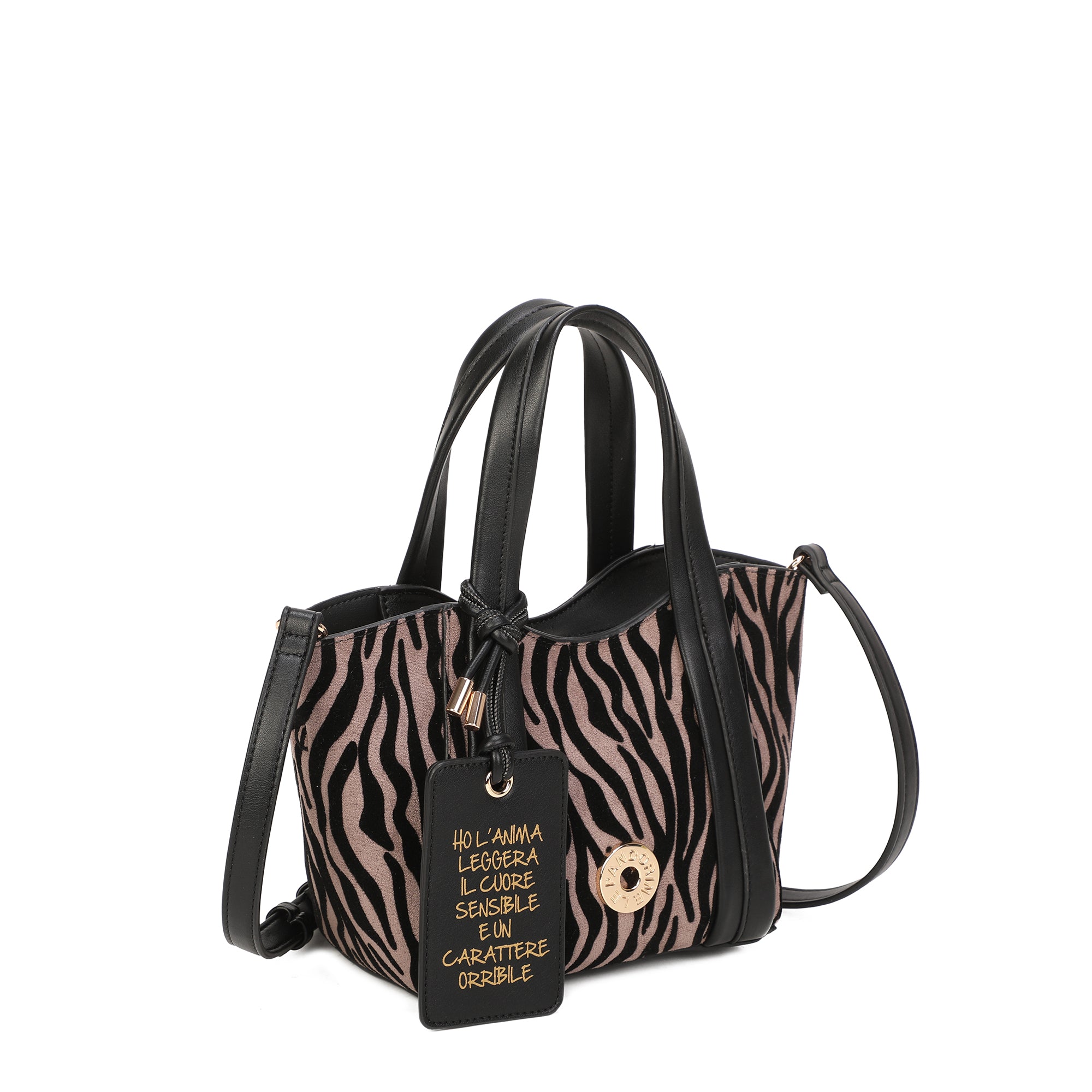 Mini bag a mano Vicky con stampa animalier colore tortora - Collezione Fall Winter | Le Pandorine