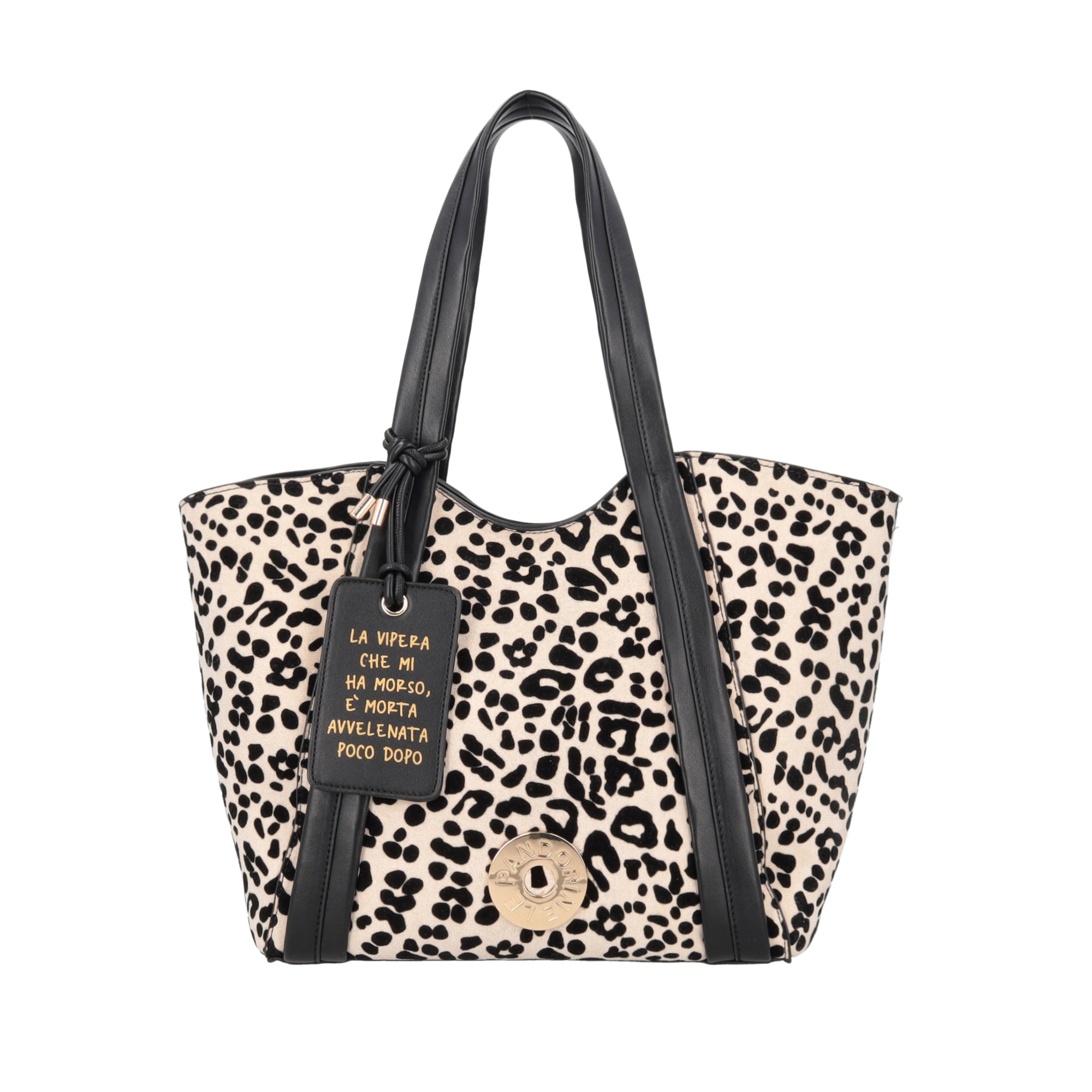 Shopping bag Vicky con stampa animalier colore bianco - Collezione Fall Winter | Le Pandorine