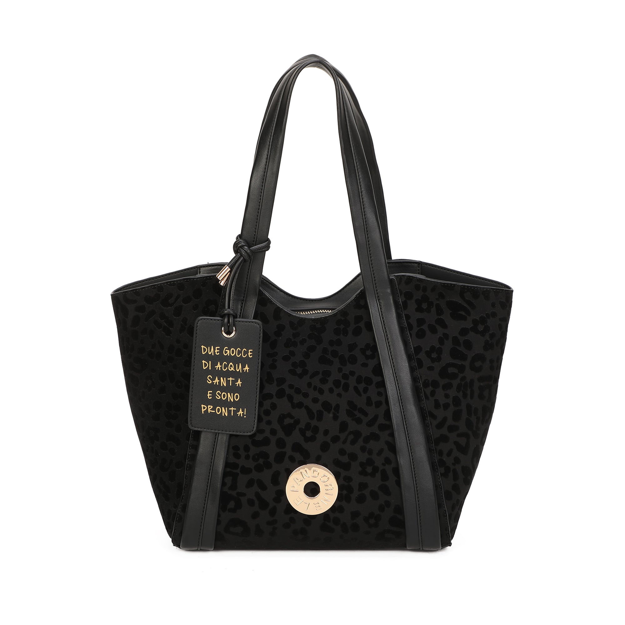 Shopping bag Vicky con stampa animalier colore nero - Collezione Fall Winter | Le Pandorine