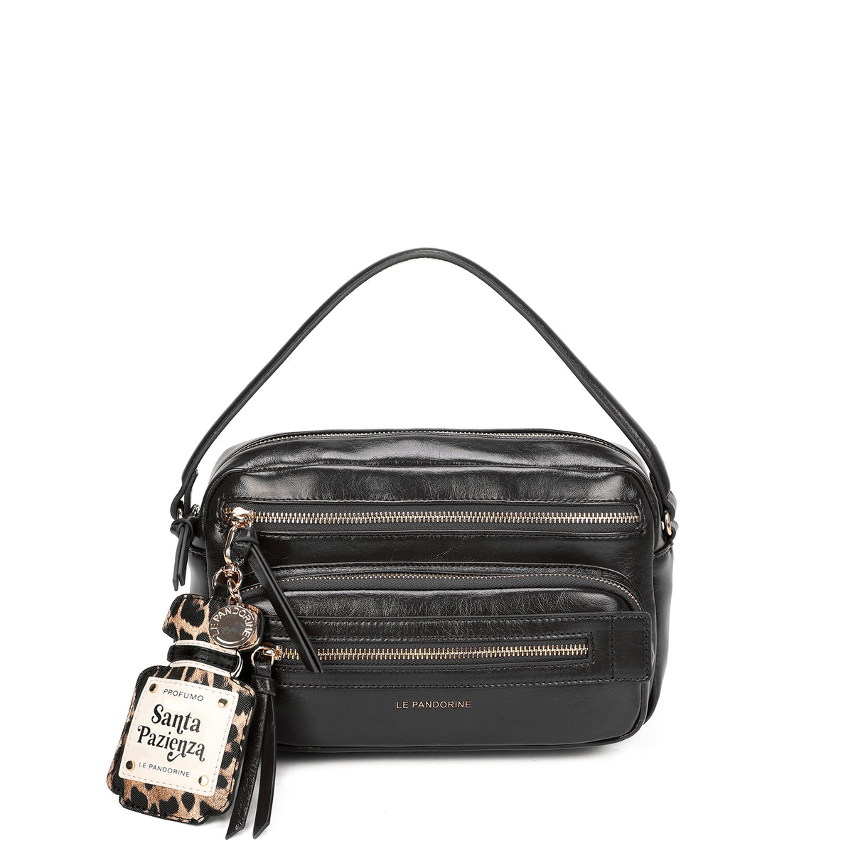 Borsa a spalla Profumina con tag removibile colore nero - Le Pandorine | Le Pandorine
