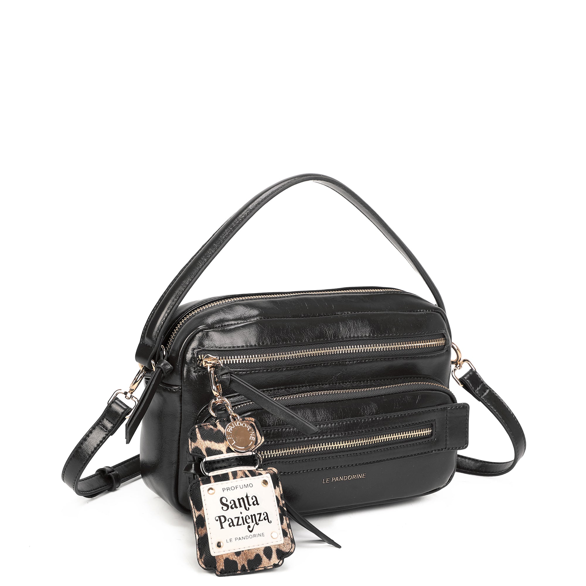 Borsa a spalla Profumina con tag removibile colore nero - Le Pandorine | Le Pandorine