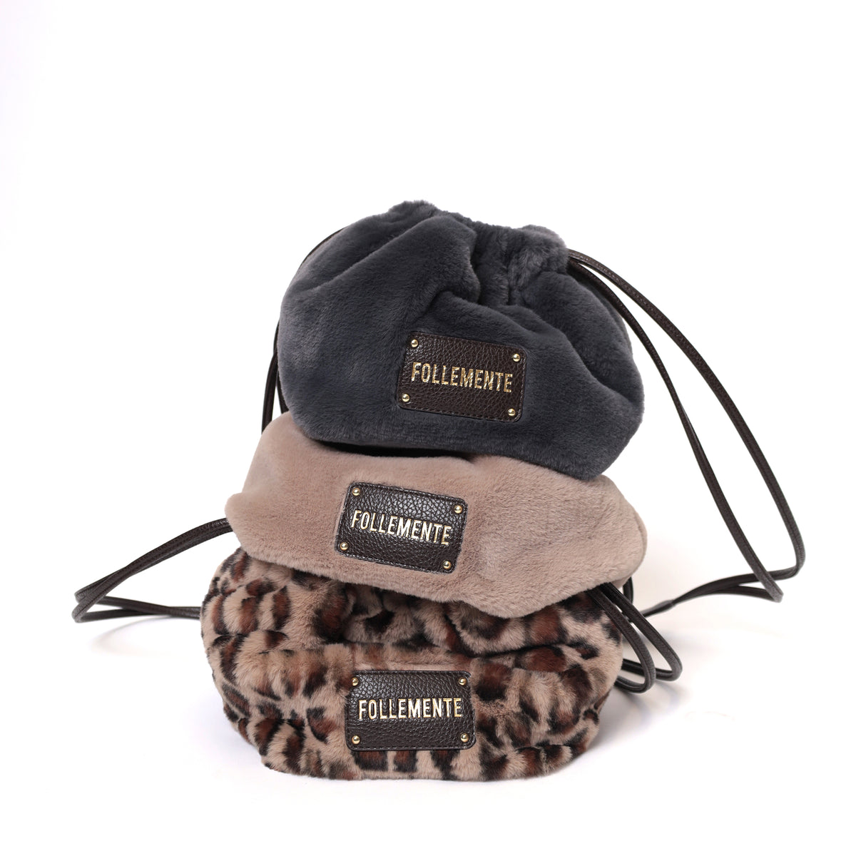 PF2621B75.06M - Oslo bucket bag in spotted teddy color - BROWN | Le Pandorine
