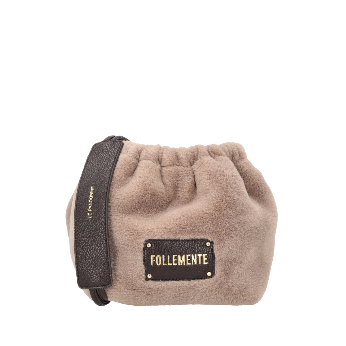 Oslo bucket bag in dove grey teddy - Collezione Fall Winter | Le Pandorine