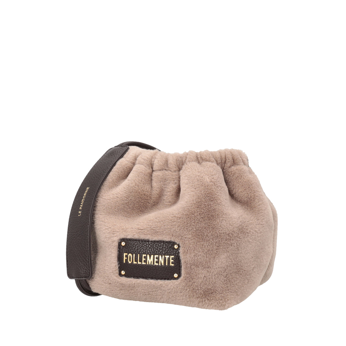 Oslo bucket bag in dove grey teddy - Collezione Fall Winter | Le Pandorine