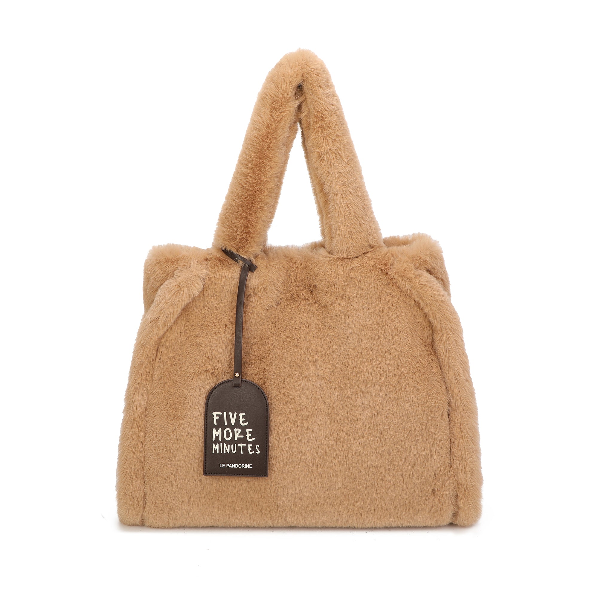 Maxi shopping bag Helsinky pelliccia sintetica colore sabbia - Le Pandorine | Le Pandorine