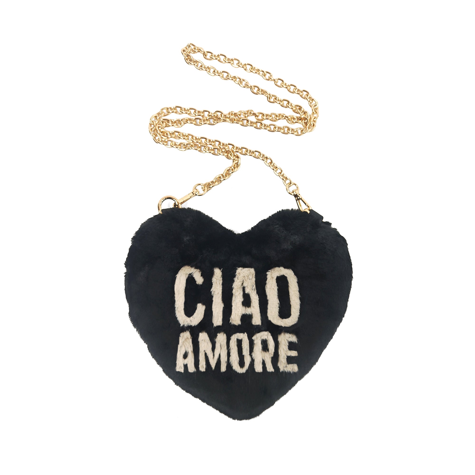 Borsa a cuore Stoccolma "Ciao Amore" colore nero - Le Pandorine | Le Pandorine