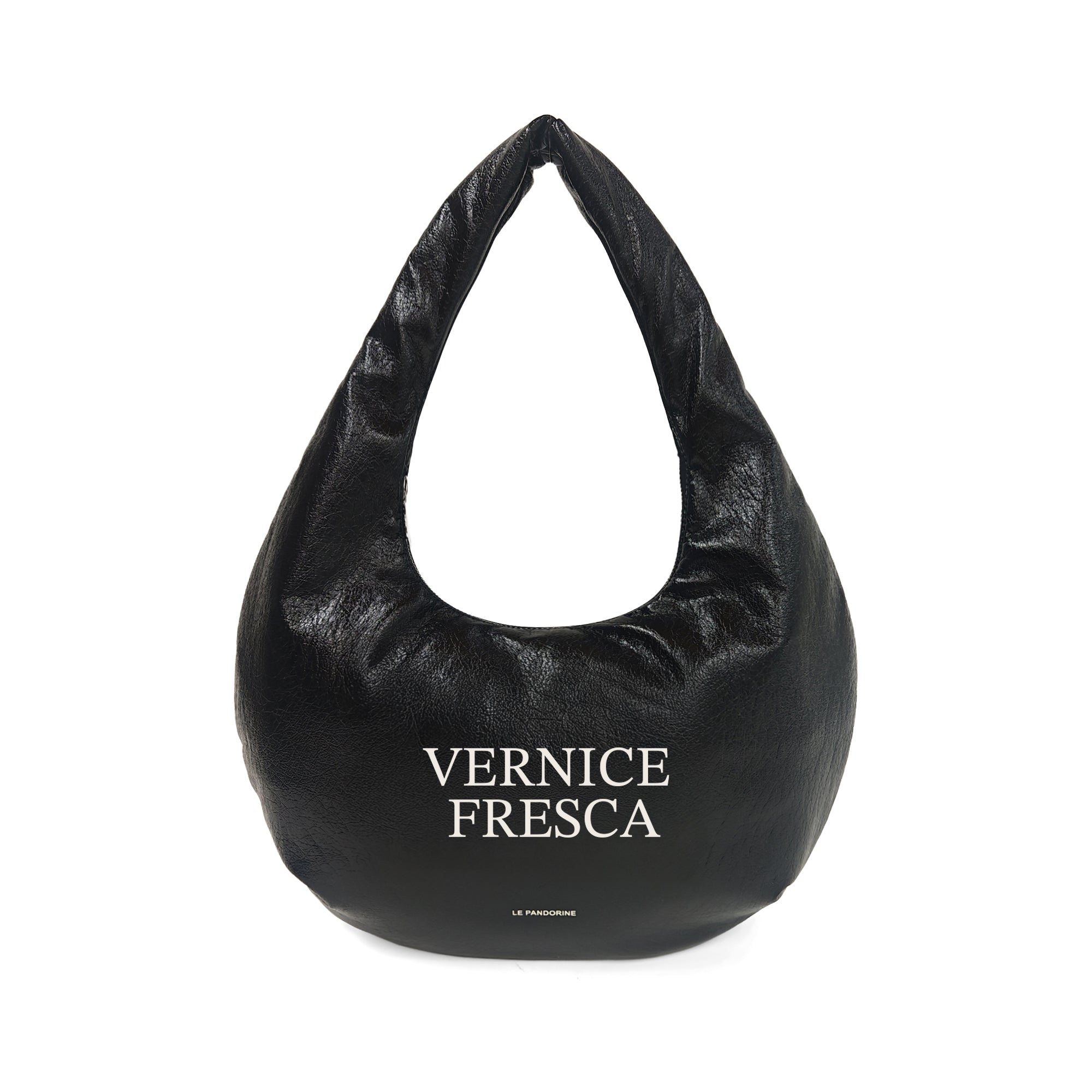 Borsa a spalla lucida Colorado con frase colore nero - Le Pandorine | Le Pandorine