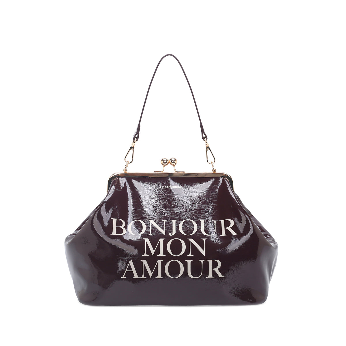 Borsa a spalla Nizza in vernice colore bordeaux - Le Pandorine | Le Pandorine