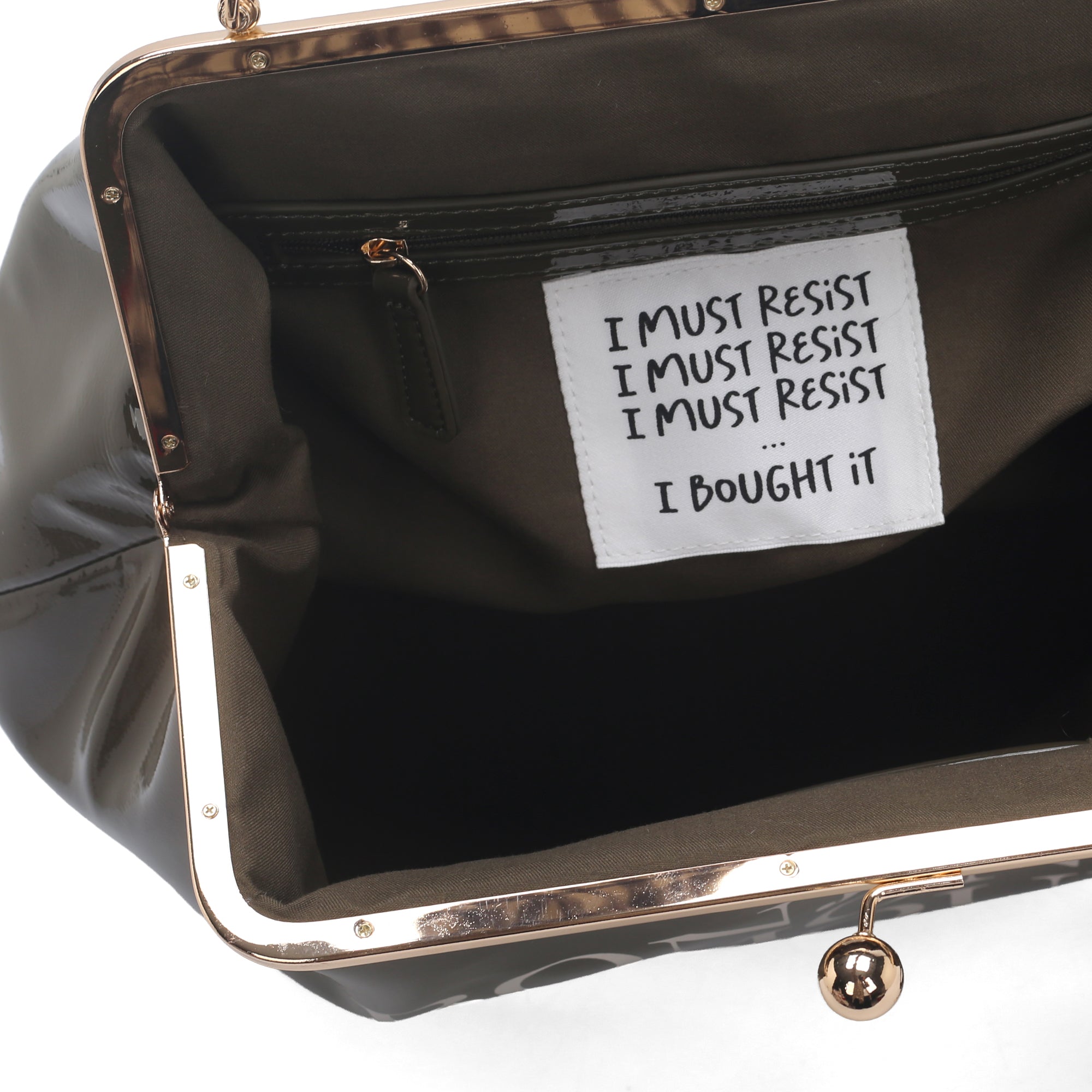 Borsa a spalla Nizza in vernice colore tortora - Le Pandorine | Le Pandorine