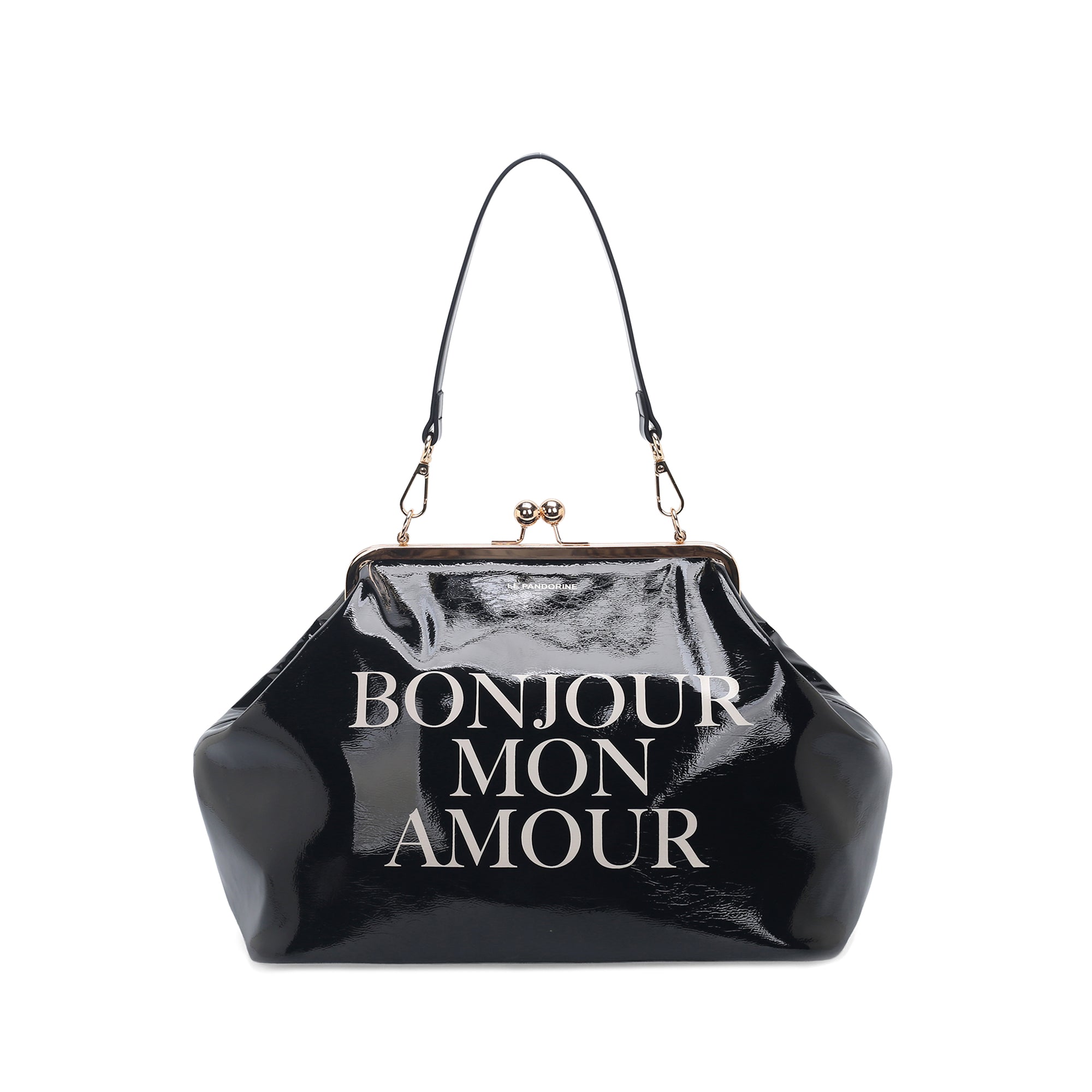 PF2629B72.C99 - Borsa a spalla Nizza in vernice colore nero - NERO | Le Pandorine