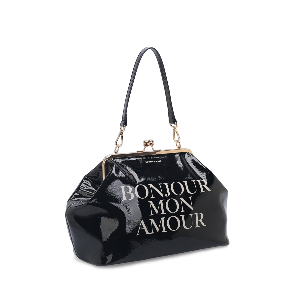 PF2629B72.C99 - Borsa a spalla Nizza in vernice colore nero - NERO | Le Pandorine