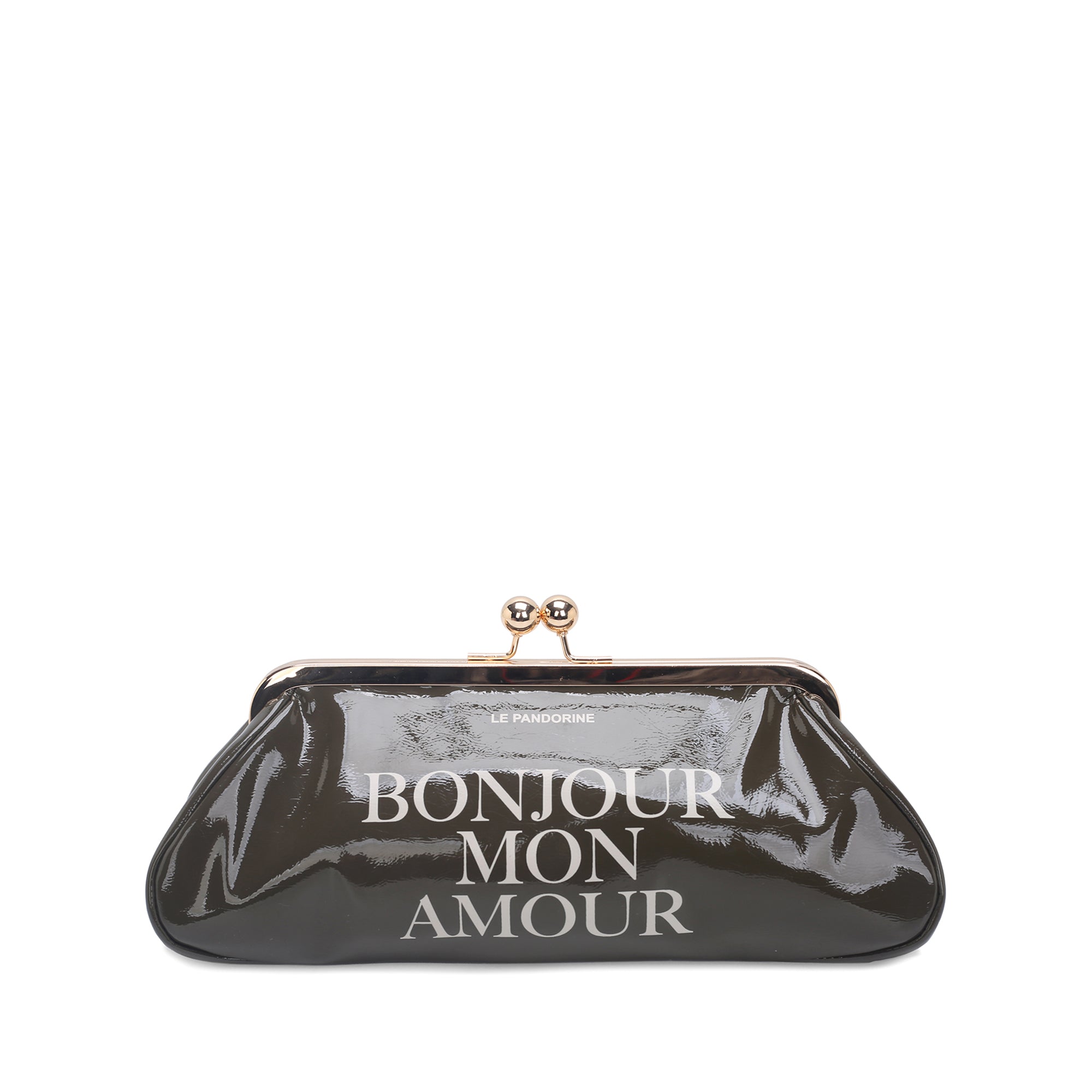 Pochette Nizza in vernice colore tortora - Le Pandorine | Le Pandorine