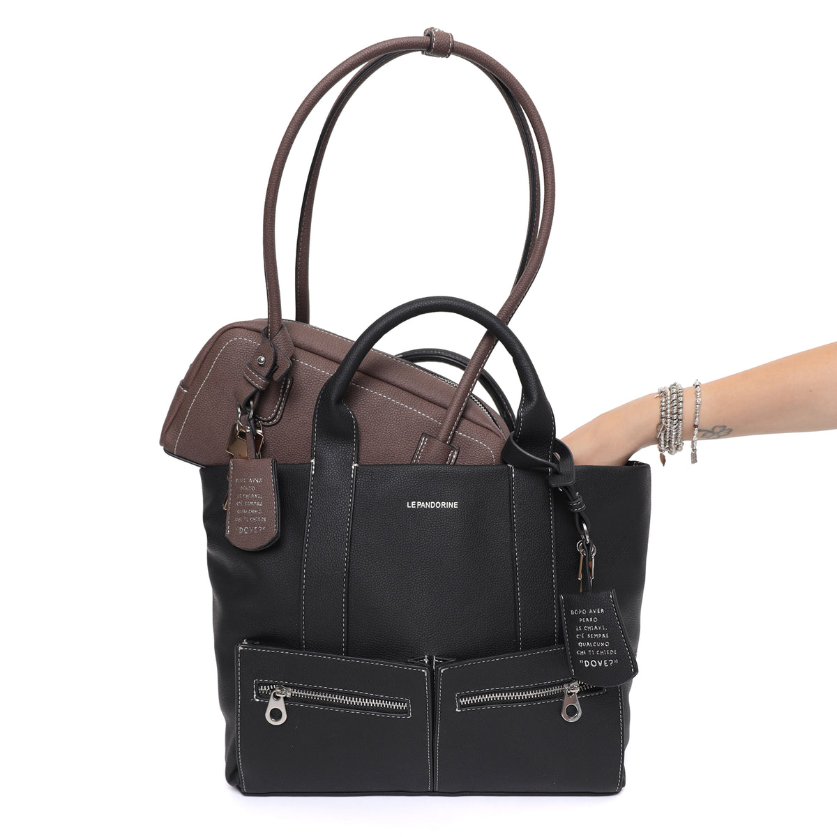 PF262B520.C99 - Bauletto medio Kyoto colore nero - NERO | Le Pandorine
