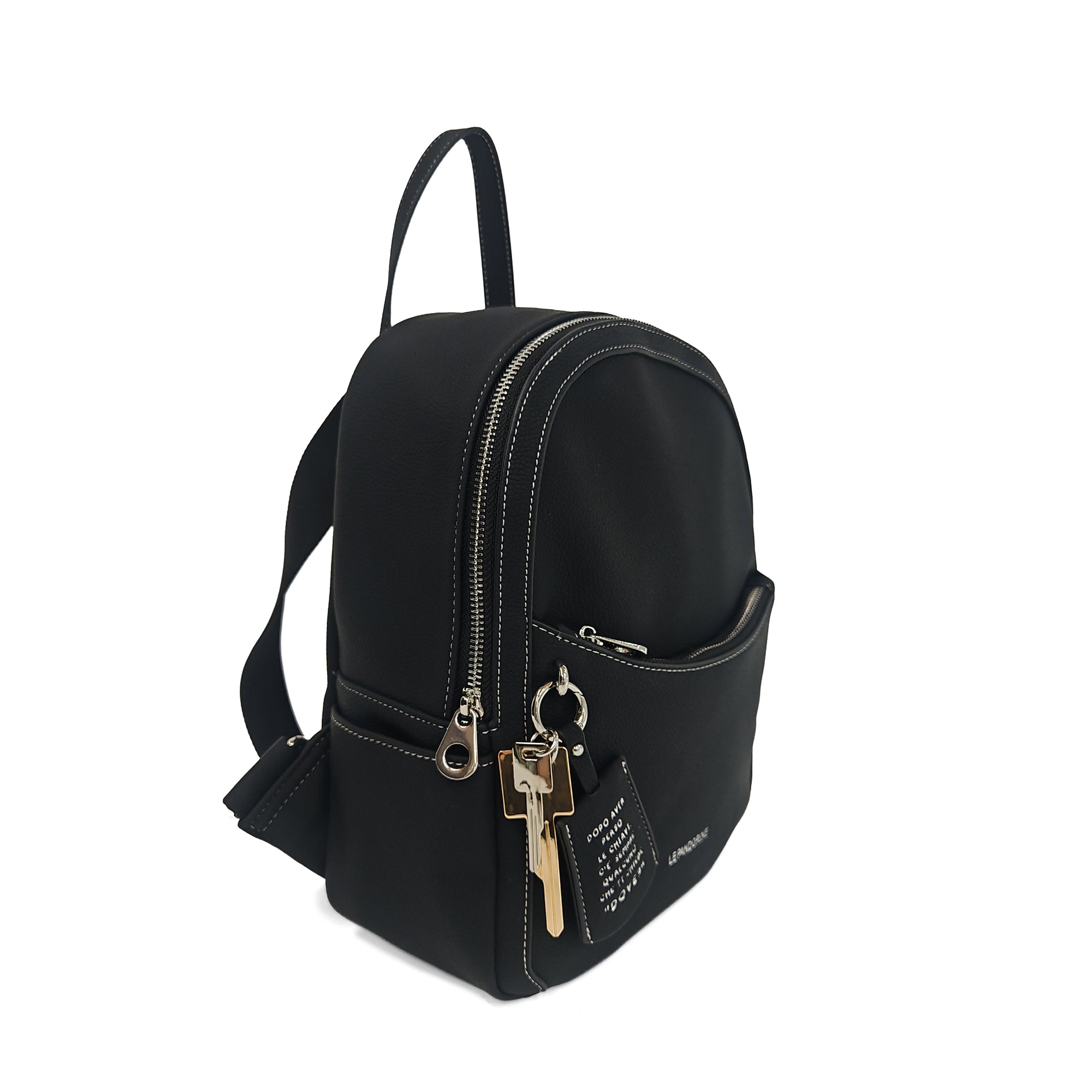 PF262B522.C99 - Zaino medio Kyoto con charm colore nero - BLACK | Le Pandorine
