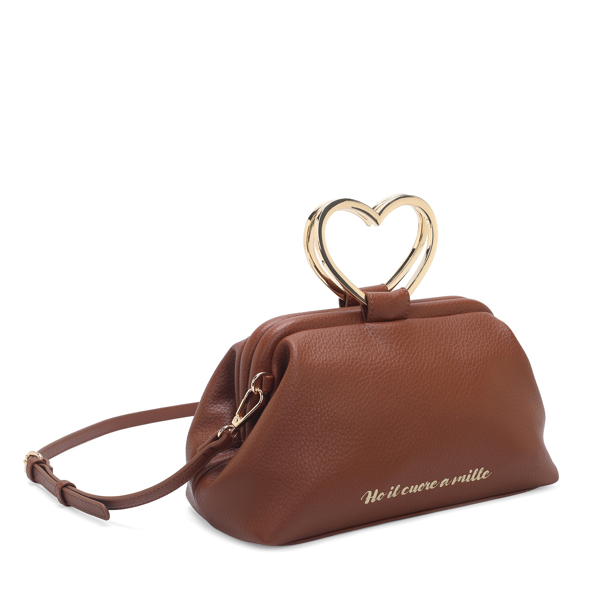 Borsa a spalla media Venezia manico a cuore colore cuoio - Collezione Fall Winter | Le Pandorine
