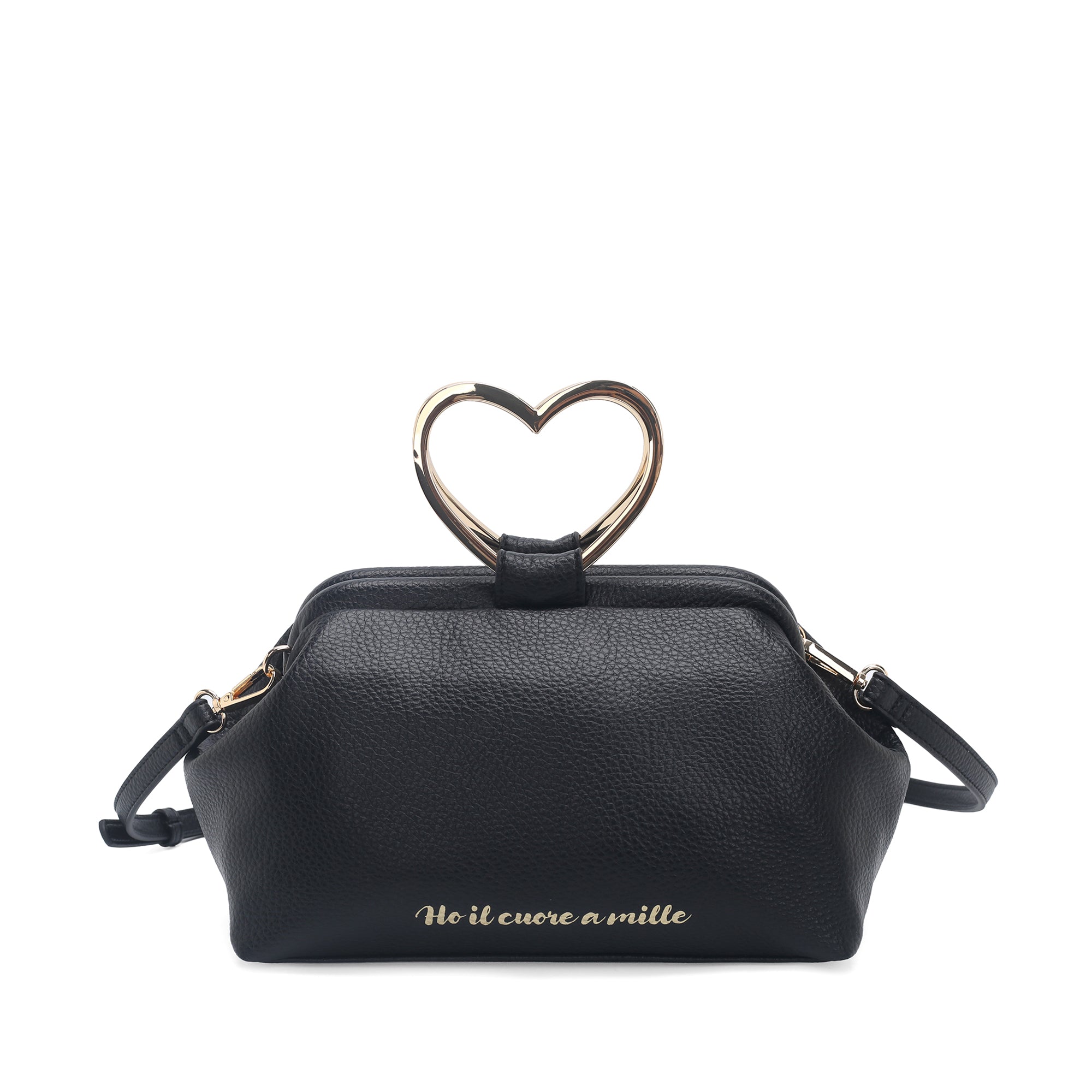 Borsa a spalla media Venezia manico a cuore colore nero - Collezione Fall Winter | Le Pandorine
