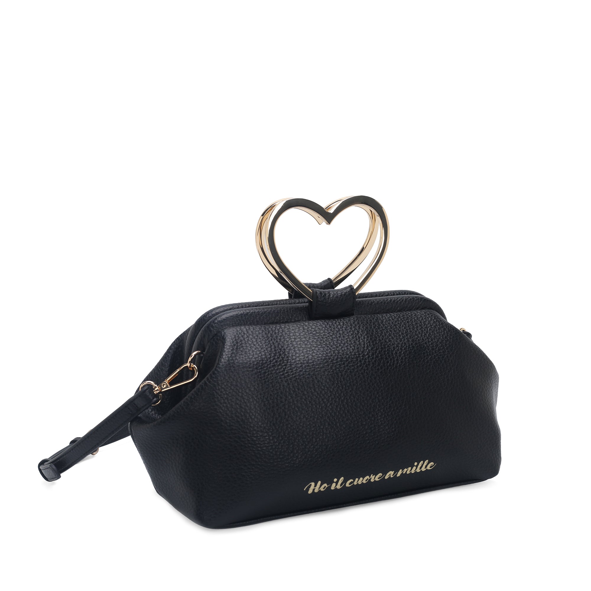 Borsa a spalla media Venezia manico a cuore colore nero - Collezione Fall Winter | Le Pandorine
