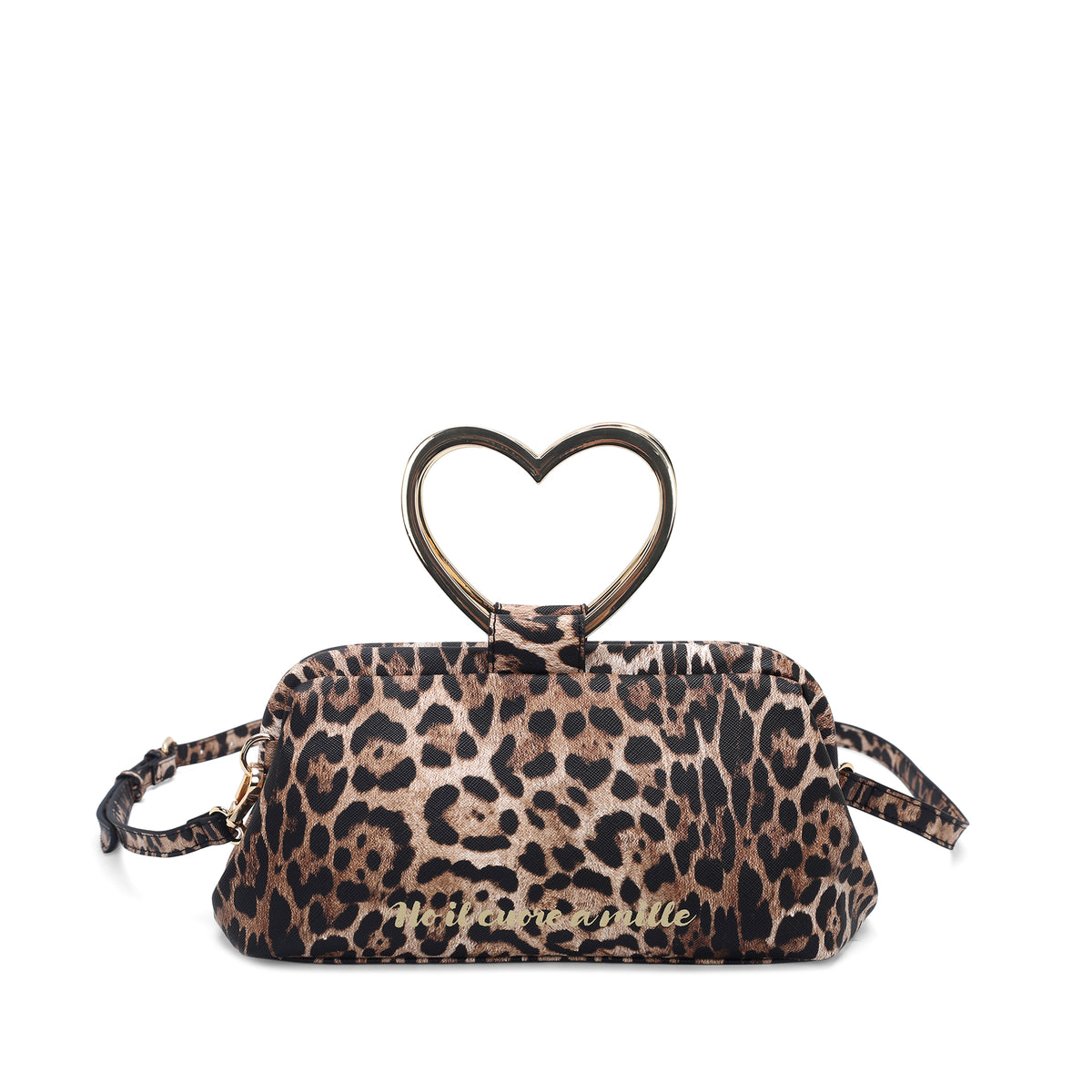 Venezia small shoulder bag with heart handle in speckled color - Cuori Riciclati | Le Pandorine