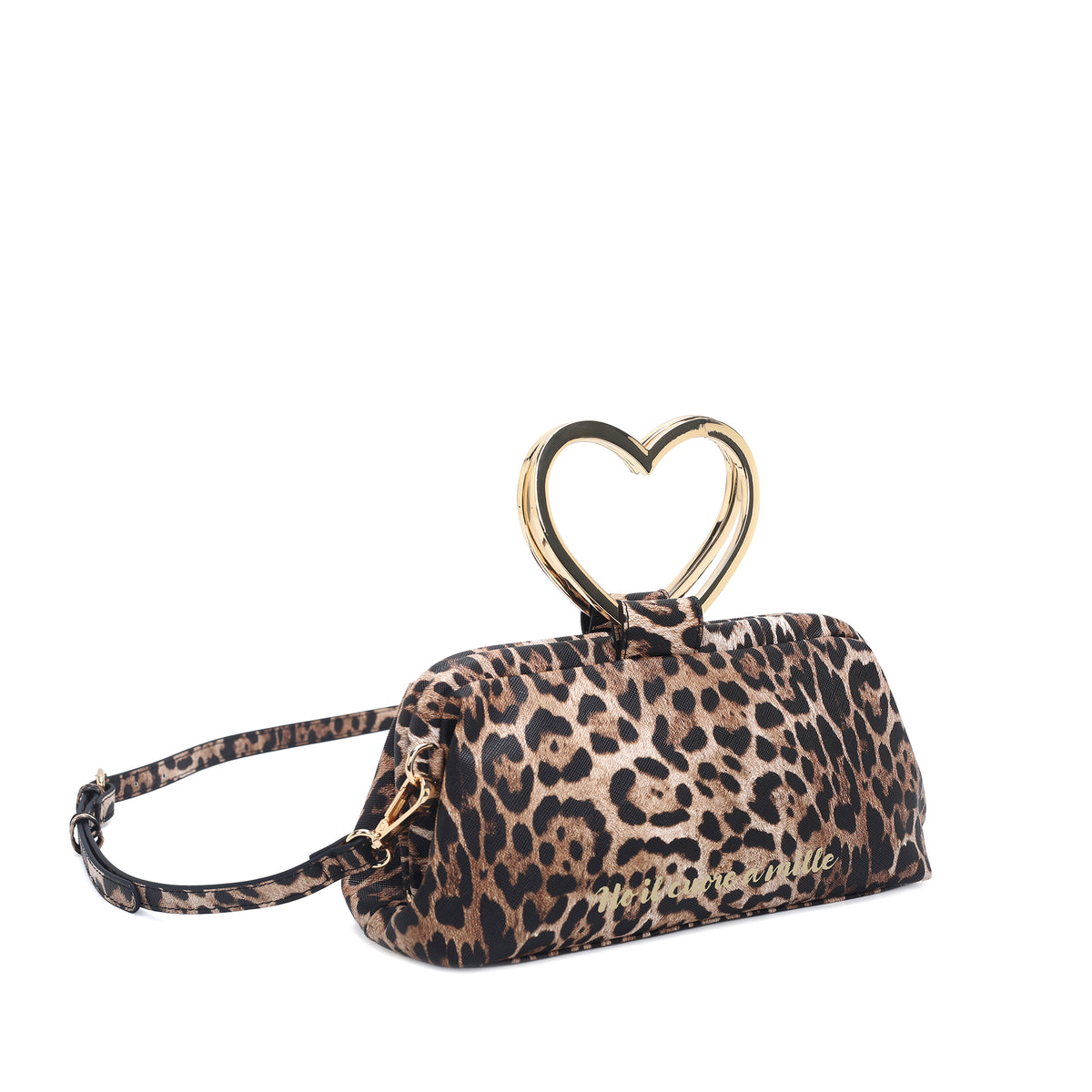 Venezia small shoulder bag with heart handle in speckled color - Cuori Riciclati | Le Pandorine