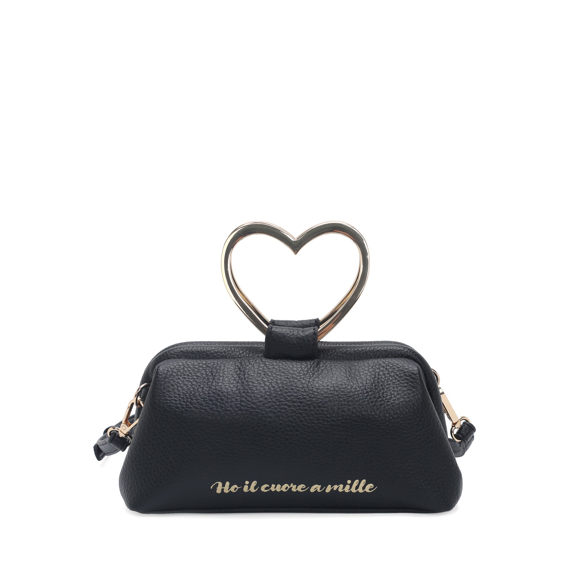 Borsa a spalla piccola Venezia manico a cuore colore nero - Collezione Fall Winter | Le Pandorine