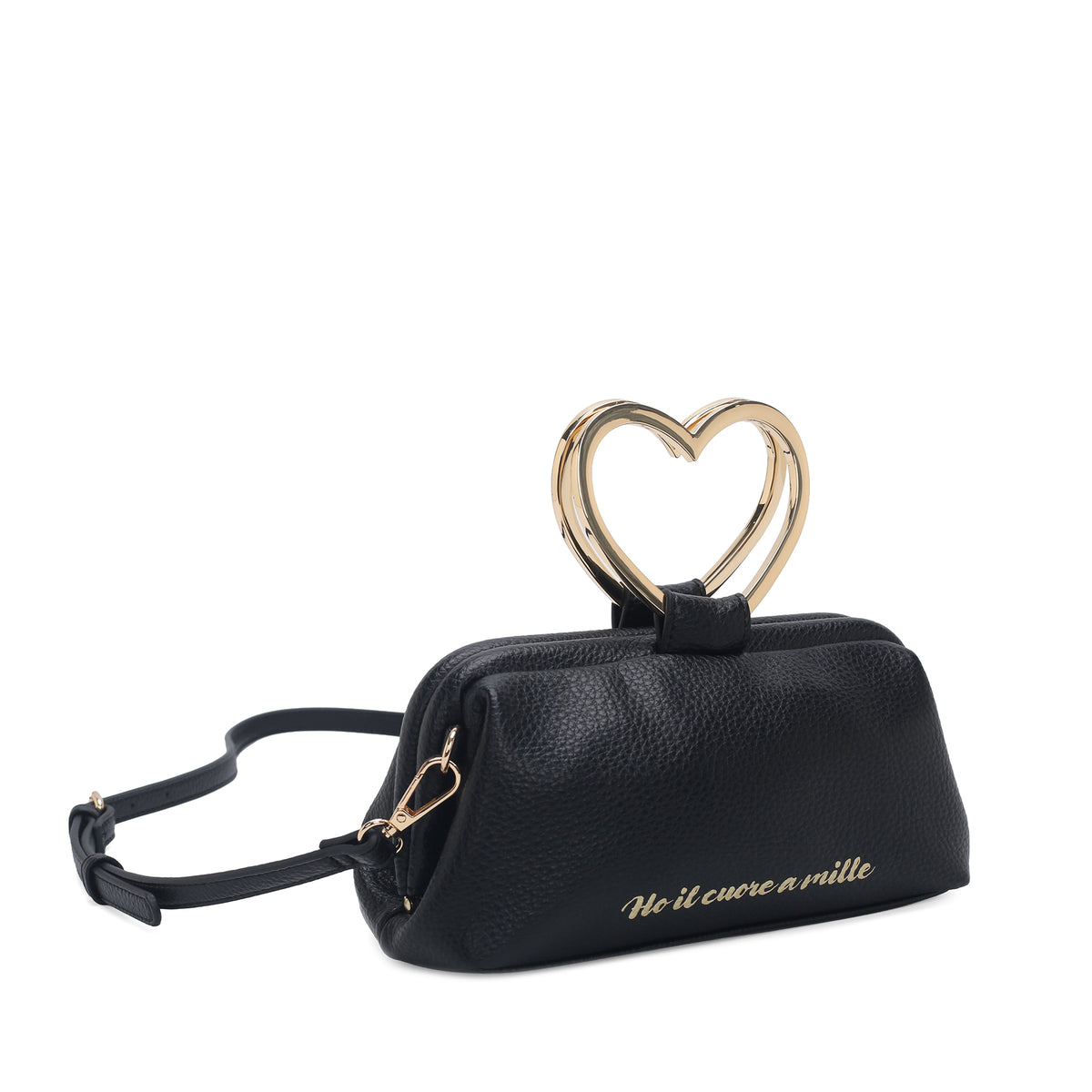 Borsa a spalla piccola Venezia manico a cuore colore nero - Collezione Fall Winter | Le Pandorine