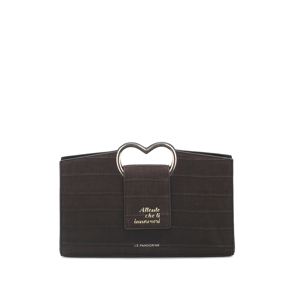 Borsa a mano Parigi con manico a cuore colore testa di moro - Collezione Fall Winter | Le Pandorine